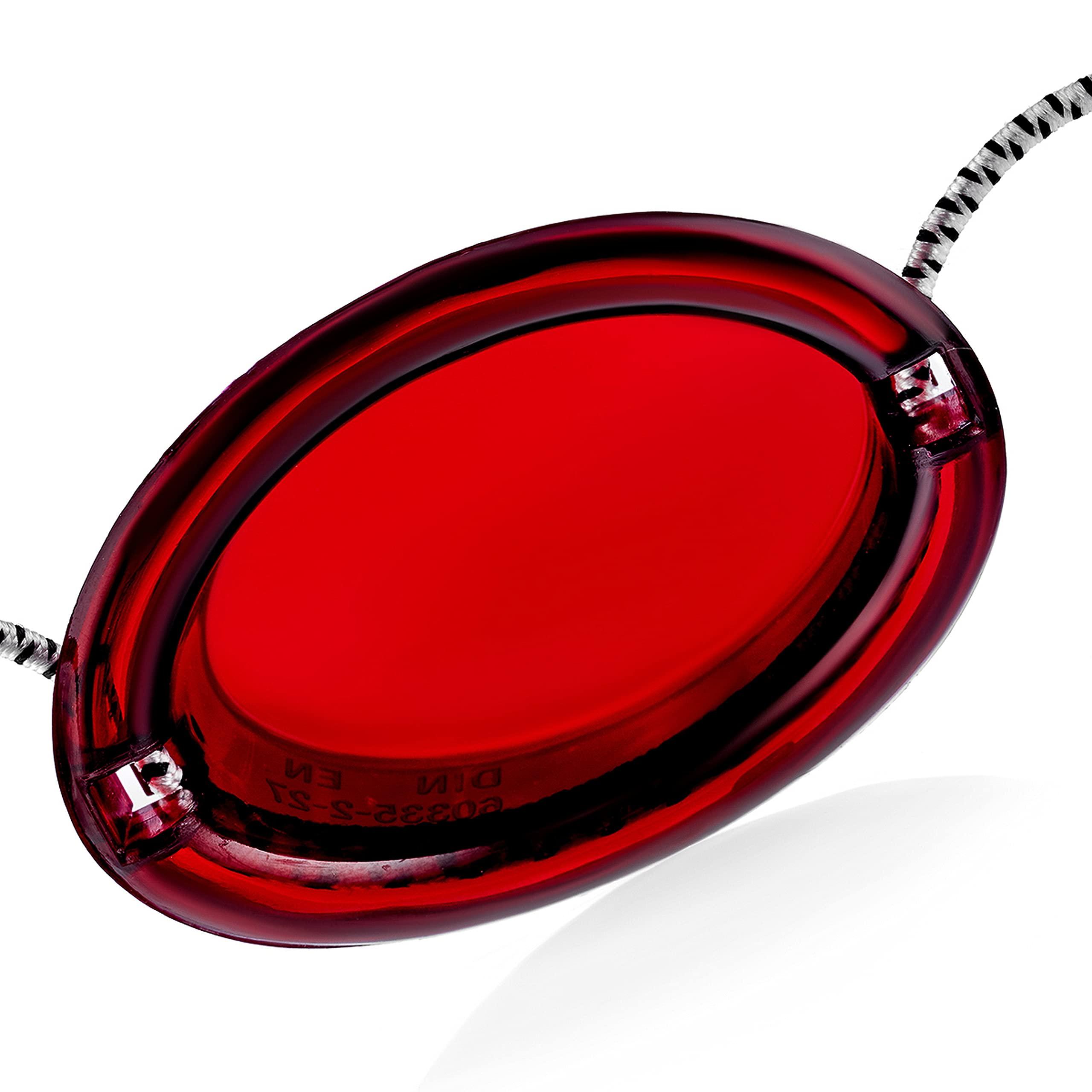 Schmerler Schmerler Tanning Glasses, Flexible Tanning Goggles Eye Shields, UV Eye Protection Sunglasses for Tanning in the Solarium, Individual Tanning Sun Bed Goggles, The Shades, Elastic Band, Red