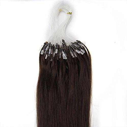 Yotty Yotty Remy Human Hair Extensions Micro Ring Loop Tip Double Drawn Hair (18''0.5g/s, Dark Brown)