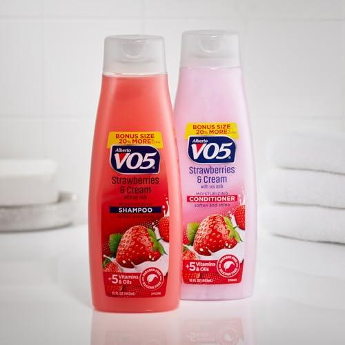Alberto VO5 Alberto VO5 Moisture Milks Moisturizing Conditioner - Hair Conditioner with Soothing Soy Milk Protein - Strawberries and Cream Scent - 15 oz