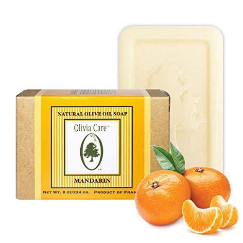 Olivia Care Olivia Care Premium Mandarin Bath & Body Bar Soap Organic, Vegan & Natural Olive Oil Repairs, Hydrates, Moisturizes & Deep Cleans Vitamin C Good for Sensitive Dry Skin Made in USA 8 OZ (4 PACK)