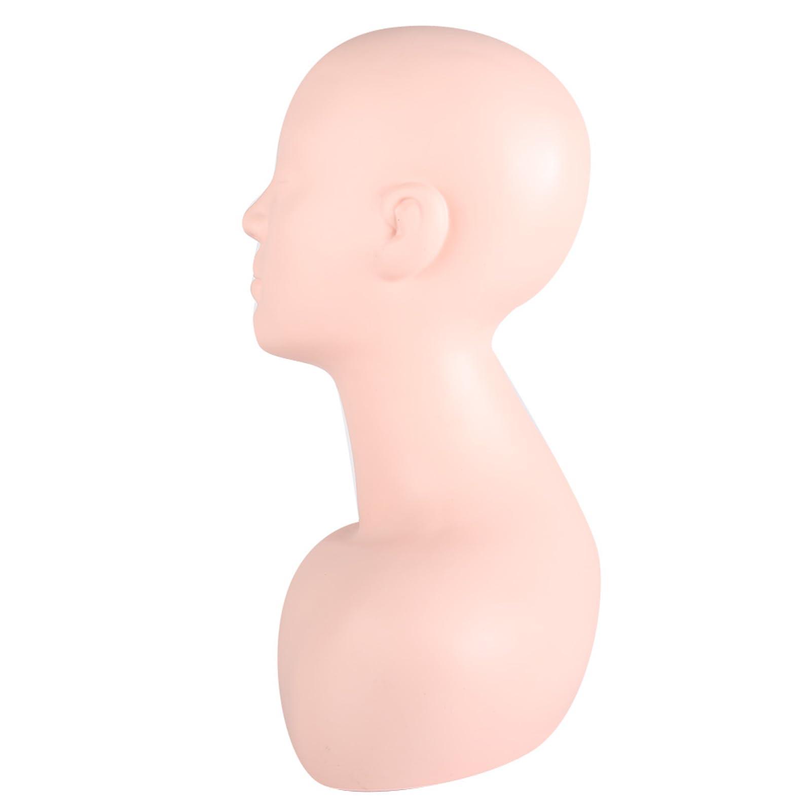 Nanddi Nanddi Esthetics Mannequin Head with Shoulders, Large Multi Function PVC Manikin Head Soft Cosmetology Simulation Training Mannequin Head Model for Facials Massage Makeup Practice Wigs Hat Display