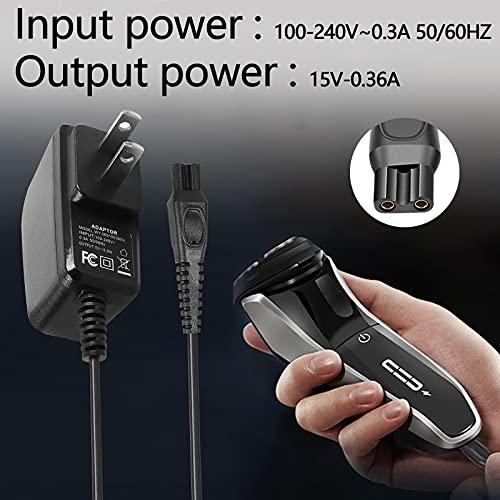 Jewaytec Charger for Philips-Norelco-HQ8505 Norelco 7000 5000 3000 9000 Series Electric Shaver Razor, Aquatec, Arcitec, Multigroom Beard Trimmer & More 15V AC Adapter Power-Supply Cord by Jewaytec
