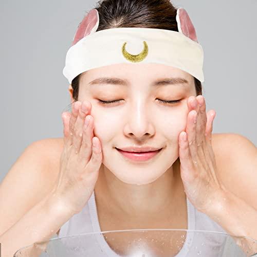 Beaupretty Beaupretty Cat Ear Headband Adorable Facial Headband Facial Cleaning Headband Clean Makeup Hair Ribbons for Girls Face Towel for Washing Face Hotel Flannel Water Ice Moon White Soft