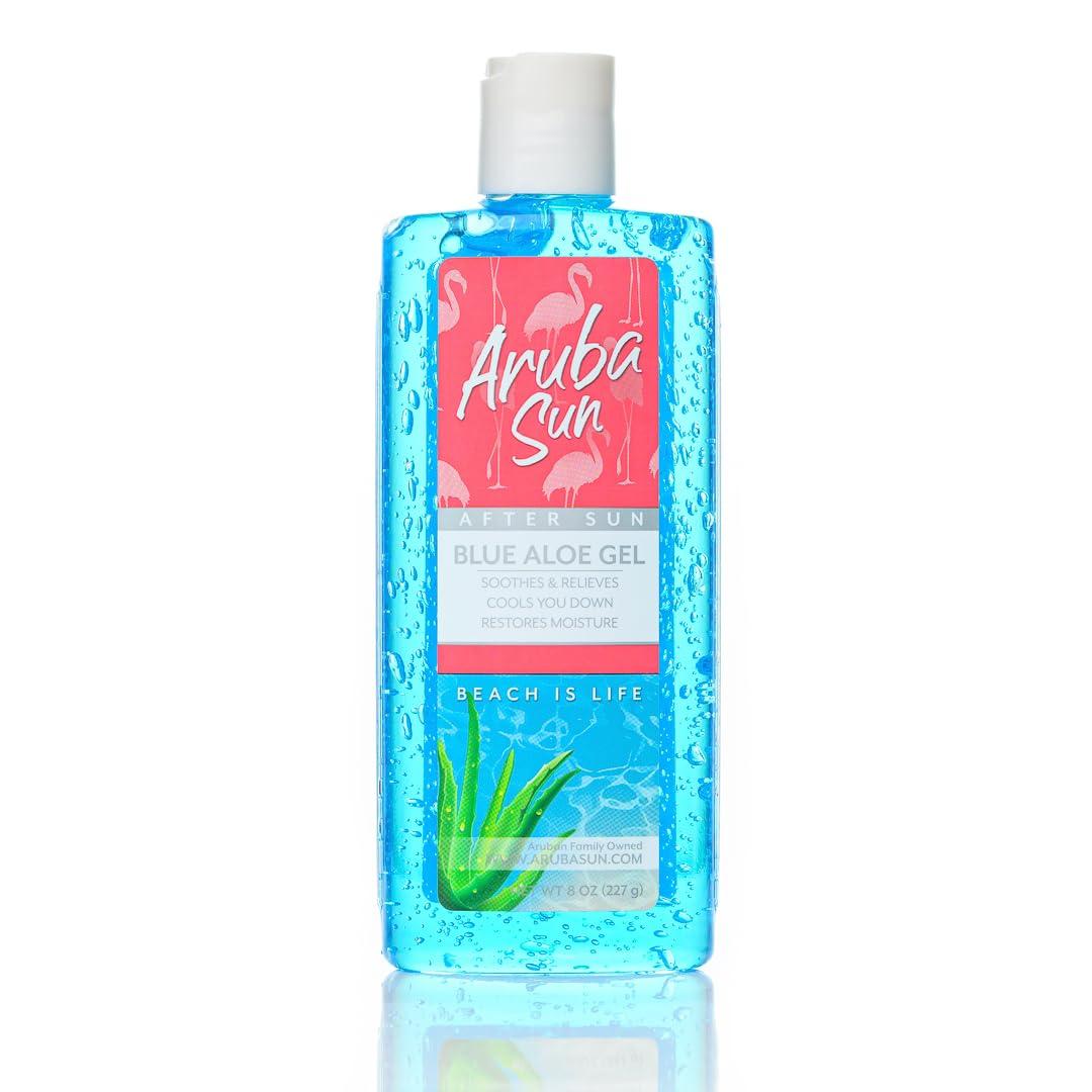 ARUBA SUN ARUBA SUN After Sun Cooling Aloe Vera Blue Gel, 8 oz, Infused with Vitamin E & Tea Tree Oil to Soothe, Calm & Hydrate your Sunburn