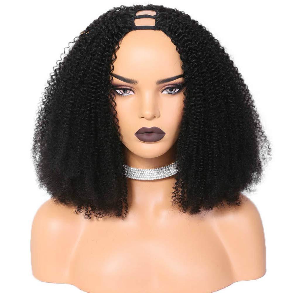 Prime Kitty Upart Afro Kinky Curly Wig U Part Wig Human Hair Middle Part 1X3 #NC Small Cap No Shedding No Tangling 10A Brazilian Virgin Human Hair Wigs for Black Women Middle U Part Wig Human Hair 180% 14\"