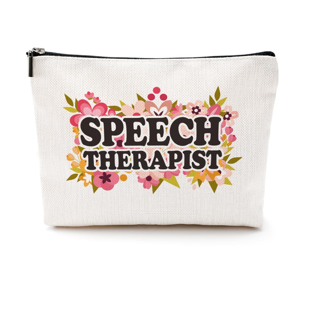 CQM Speech Therapy Gifts Makeup Bag Speech Therapists Gifts Speech Pathologist Gifts SLP Cosmetic Bag Thank You Gifts for Women Speech Language Pathologist Colleague Travel Toiletry Bag Christmas Birthday