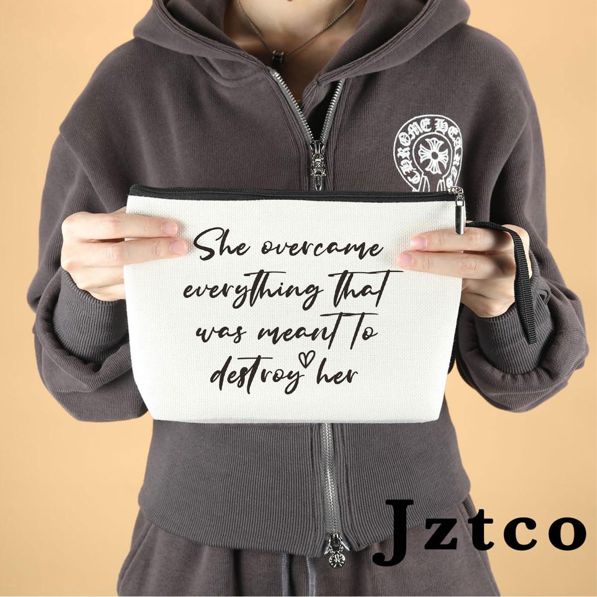 Jztco Inspirational Quotes Positive Cosmetic Bag Makeup Bag for Birthday Graduation Motivational Gifts for Women Daughter Teen Girls Affirmation Appreciation Retirement Gifts Travel Bag Friendship Gifts