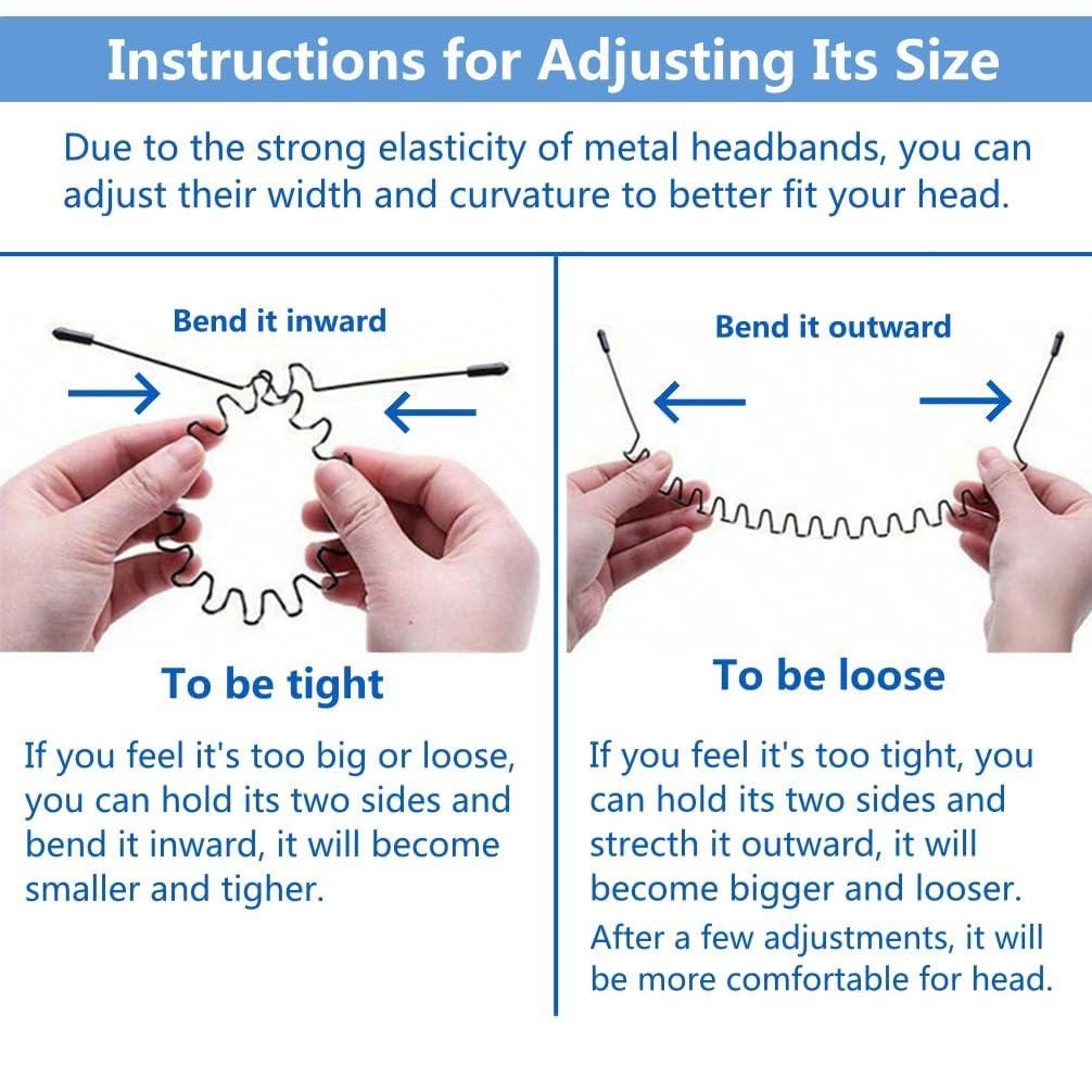 Generic Metal Hair Band for Men Headband Women Hair Bands Girl Unisex Black Wavy Spring Outdoor Sports Headbands for Men\'s Hair Band Hoop Elastic Non Slip Head Band (Black4)