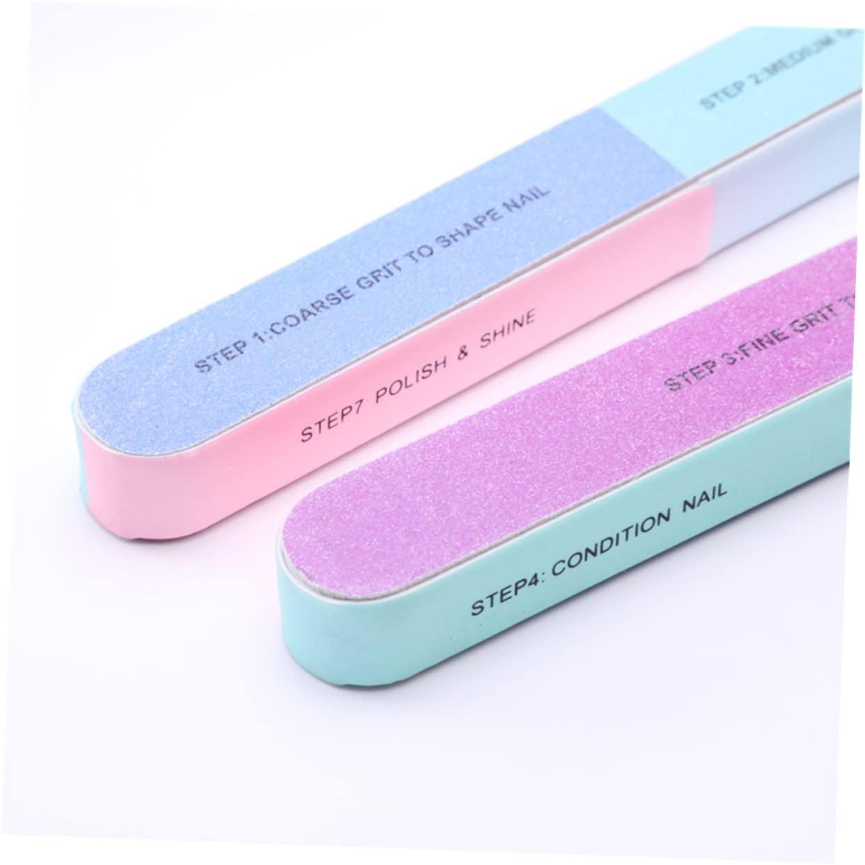 NOLITOY NOLITOY 12pcs Large Nail Buffer Blocks Kit 7 Step Nail File Polishing Strip for Lady Women