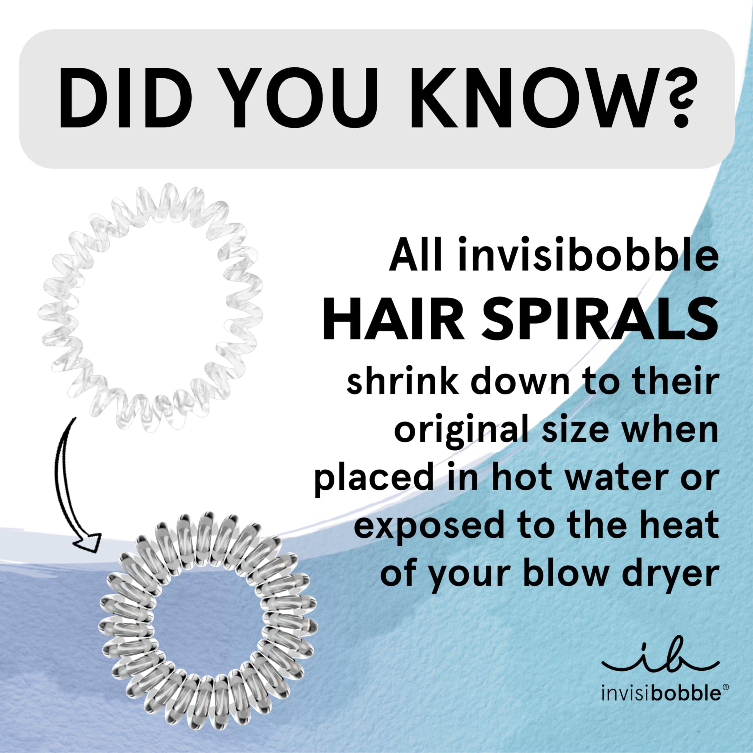invisibobble invisibobble Power Traceless Spiral Hair Ties - 6 Pack - Strong Elastic Grip Coil Hair Accessories for Active Women - Non Soaking - Gentle for Girls Teens and Thick Hair (Crystal Clear)