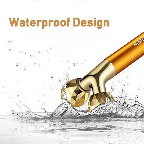 Amirce Amirce Face Massager Roller Golden 3D Roller Electric Facial Roller and T Shape Facial Roller Massager Kit Face Roller