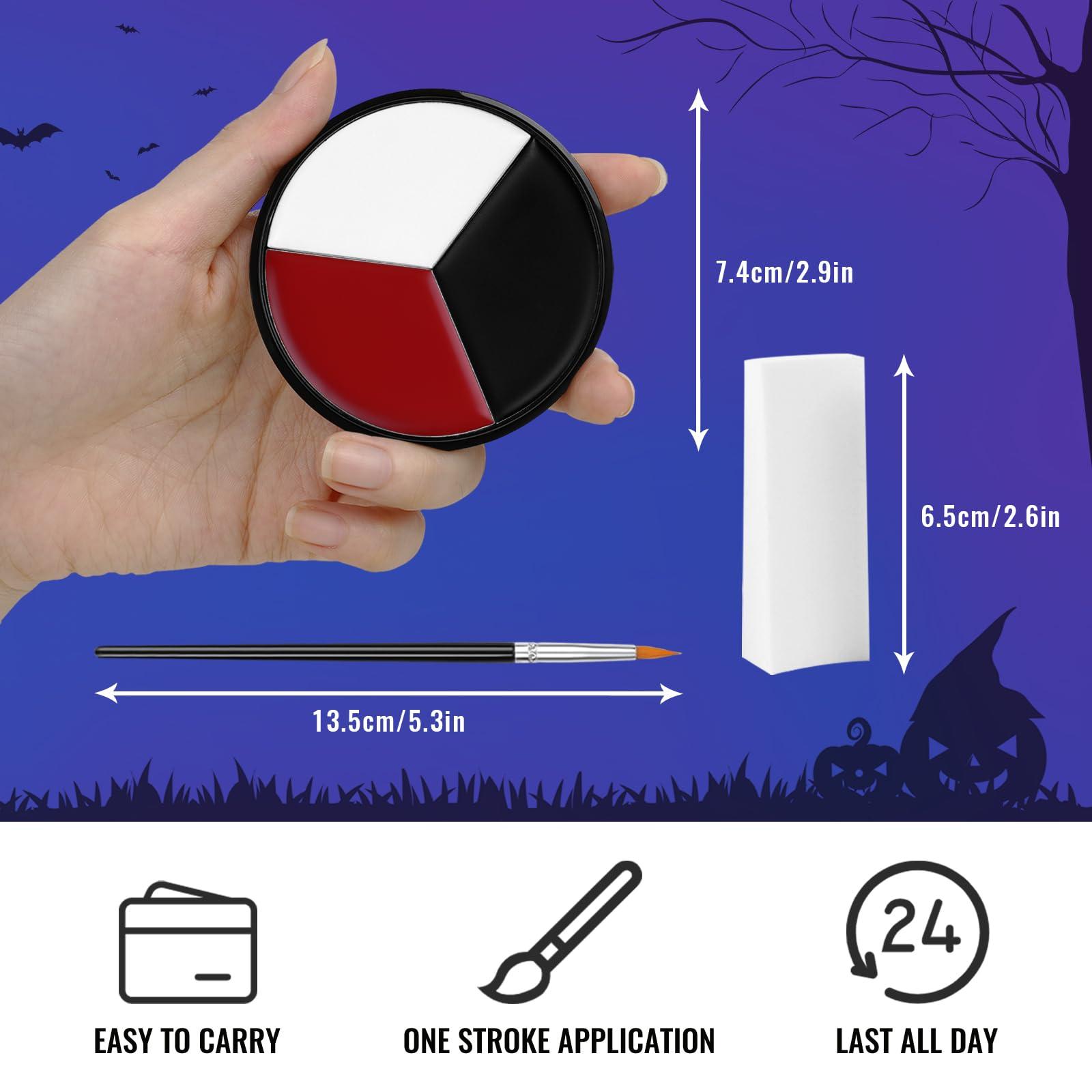 BOBISUKA Clear Liquid Latex + White Red Face Paint + 3PC Sponge + Brush Set for Halloween Costume, Zombie Makeup, SFX Special Effect Make Up