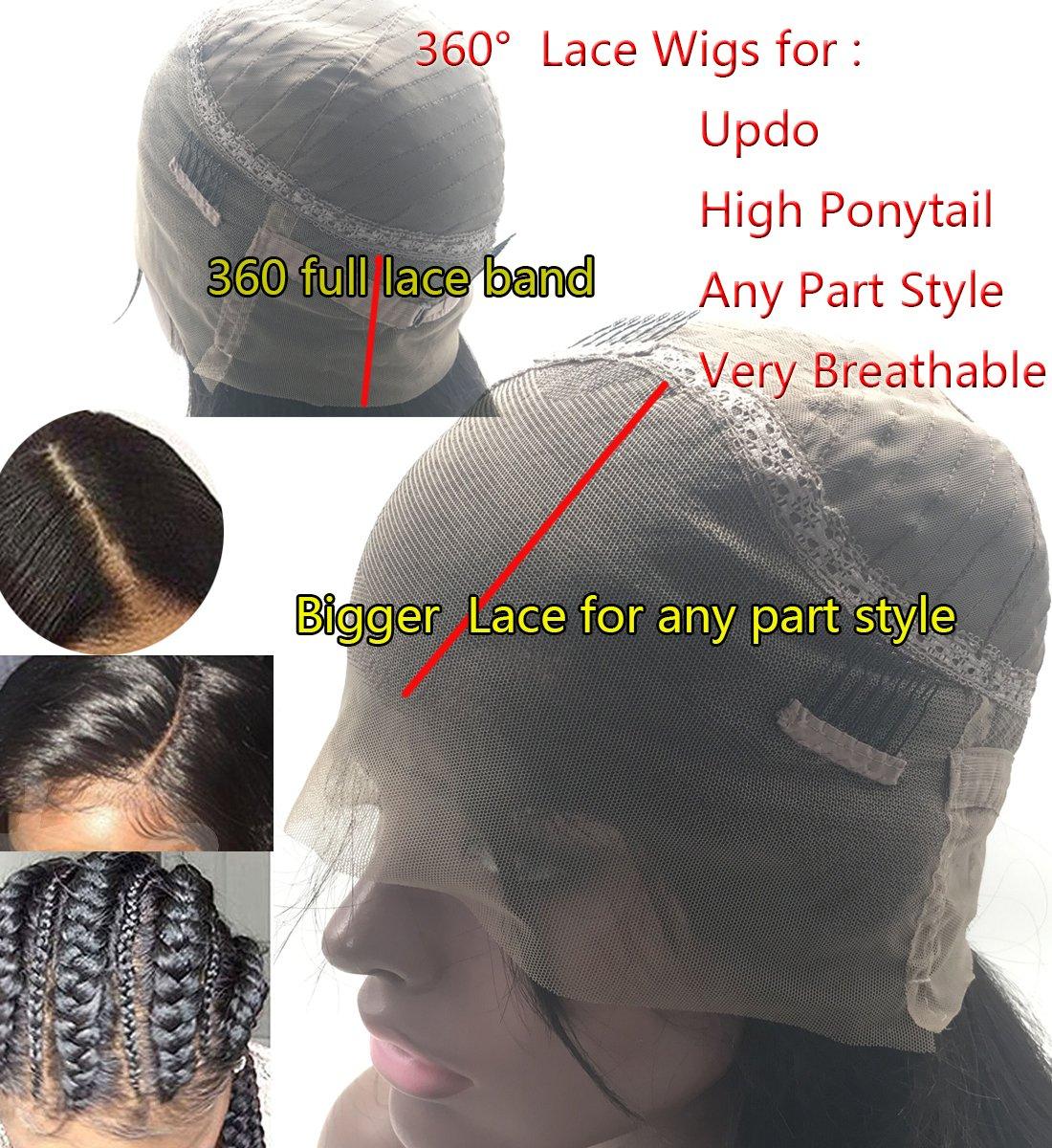 Prime Kitty Human Hair Wig 150% Density 360 Lace Front Wig with Baby Hair Curly Virgin Brazilian Human Hair Wigs Pre Plucked 360 Lace Frontal Wig for Black Women Body Wave 360 Lace Front Wig Wavy 14\"