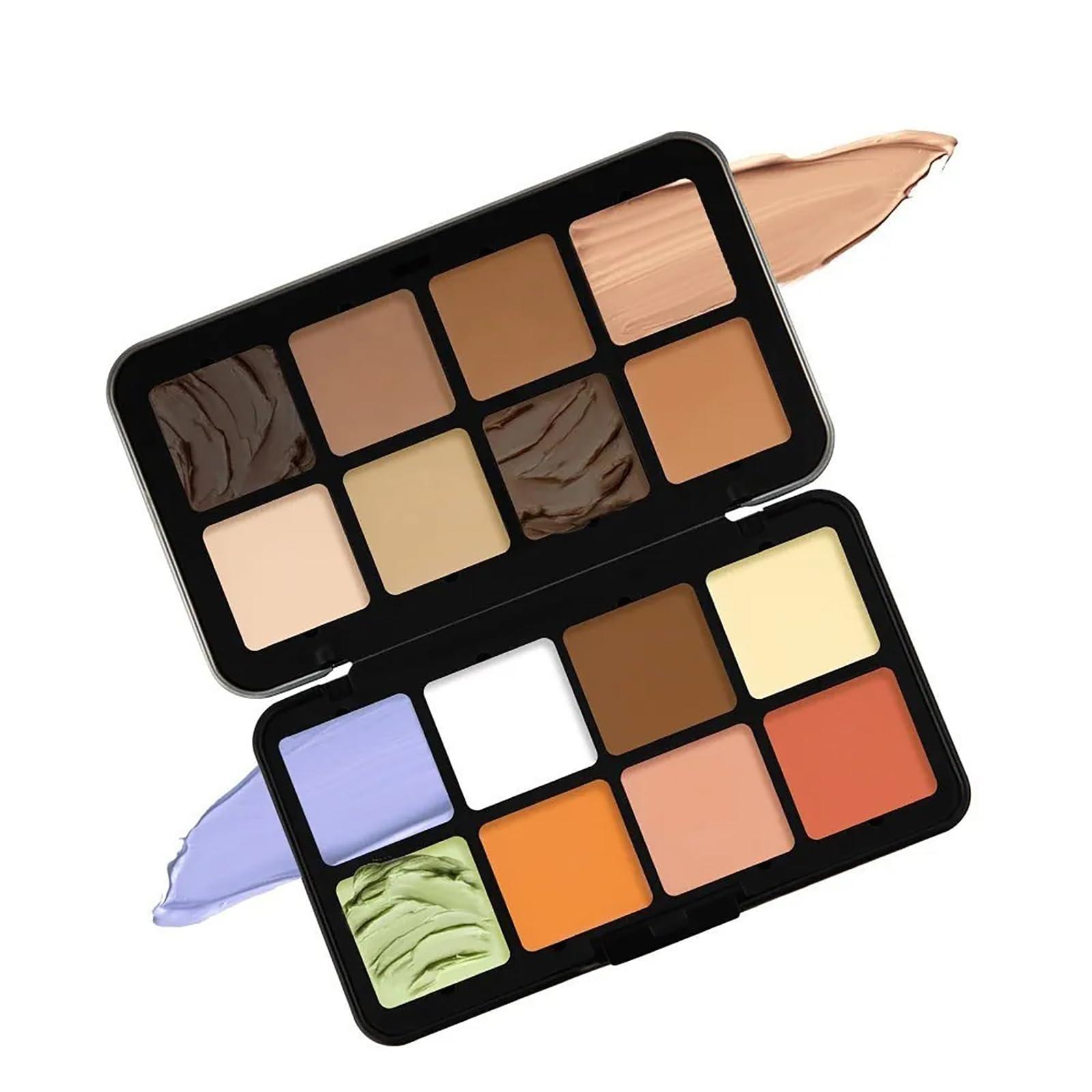 CHSEEO CHSEEO 16 Color Corrector Concealer Foundation Palette Cream Set, Orange Green Peach Color Correcting Camouflage Makeup Cream Contour Palette with 11Pcs Makeup Brush Kit for Dark Circles Dark Spots