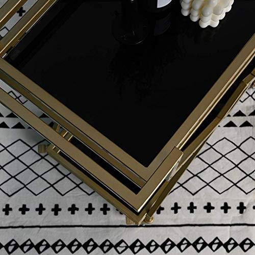 YGCBL YGCBL Multifunction Portable Hand Trucks,2-Tier Rolling Service Cart - Kitchen Hotel BarBathroom Trolley -Wrought Iron Metal Kitchen Bathroom Shelf - Multi-Function Practical Display Shelf - Gold