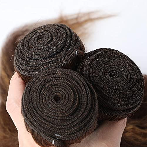 KESEN KESEN Ombre Straight Bundles Highlight Human Hair Weave Virgin Brown Straight Hair 4 Bundles 20202020 Inch Remy Human Hair Weaves P4/30 Human Hair Bundles Brown Straight Human Hair Extensions