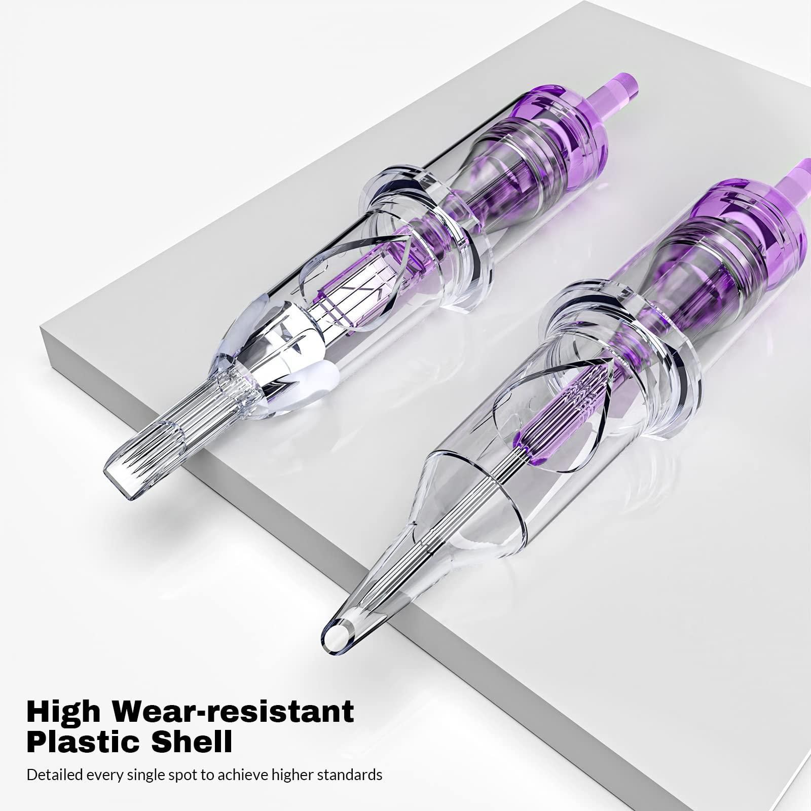 Wormhole Tattoo Wormhole Tattoo Cartridge Needles, 50pcs #10 Standard Mixed Sizes Disposable Tattoo Needles 5RL 7RL 9RL 5RS 7RS 9RS 15M1 21M1 15RM 21RM for Tattoo Pen Cartridge Machine (#10 RL&RS&M1&RM)