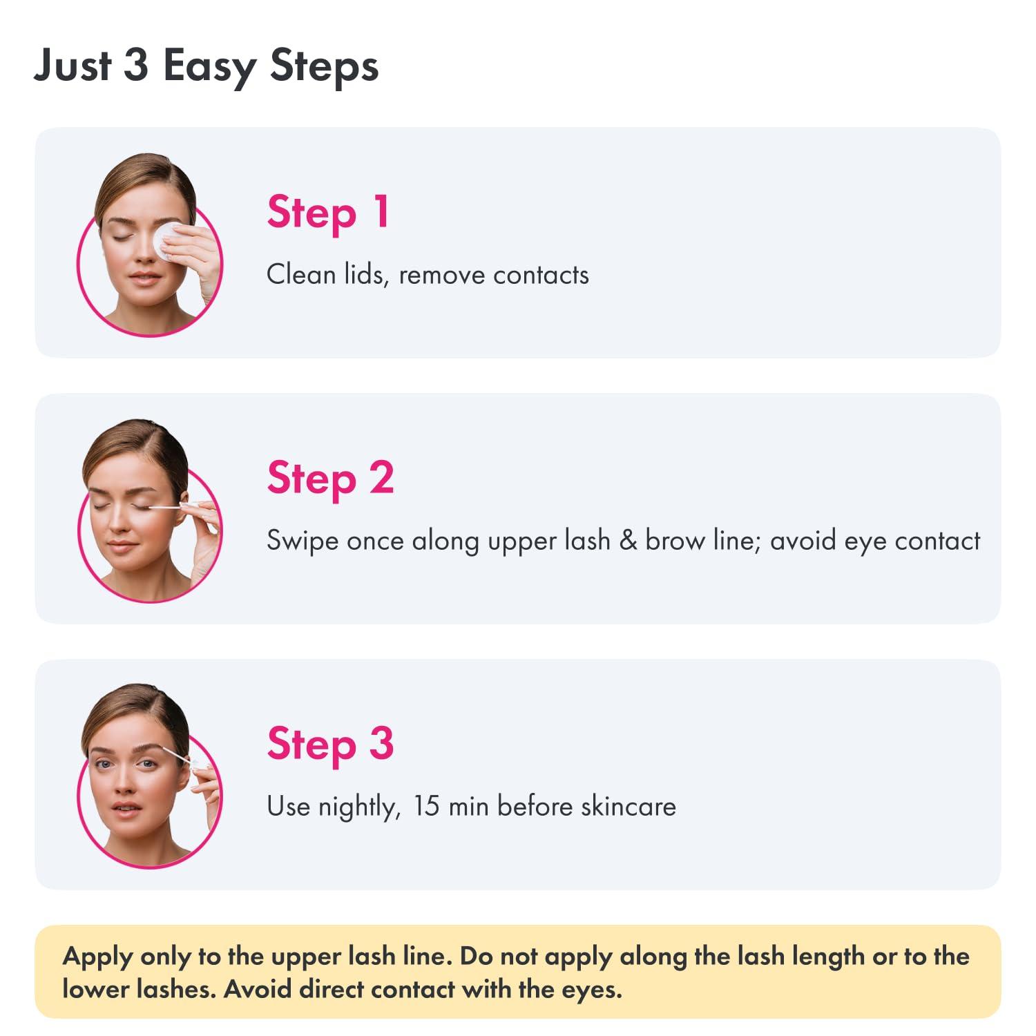 Toplash TOPLASH Eyelash Growth Serum - Innovative Formula for Longer, Thicker, Fuller Brows & Lashes - Natural, Cruelty-Free & Hypoallergenic - 0.10 fl.oz.