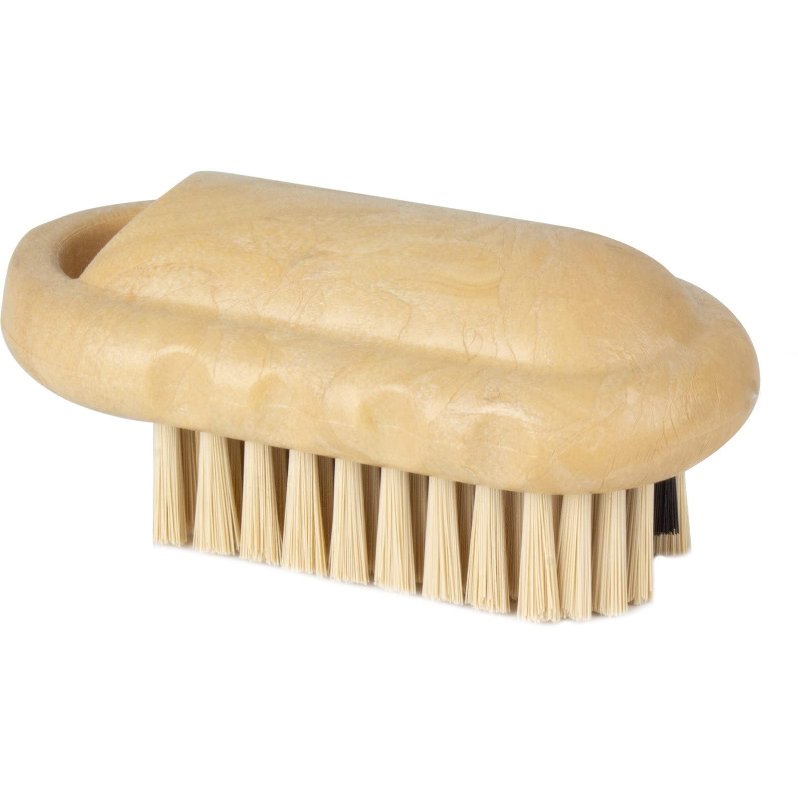 SPARTA SPARTA Nail Scrub Brush Commercial-Grade, Heavy-Duty Hand and Fingernail Brush with Stiff Bristles for Gardeners, Mechanics, And Foodservice Personnel, Plastic, 5 Inches, Tan