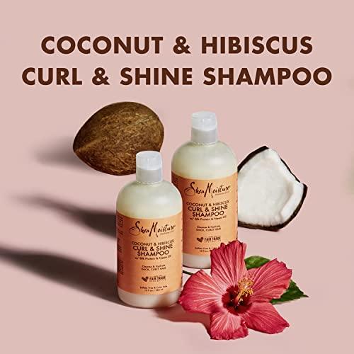 SheaMoisture SheaMoisture Curl and Shine Coconut Shampoo for Curly Hair Coconut and Hibiscus Paraben Free Shampoo 13 oz 2 Count