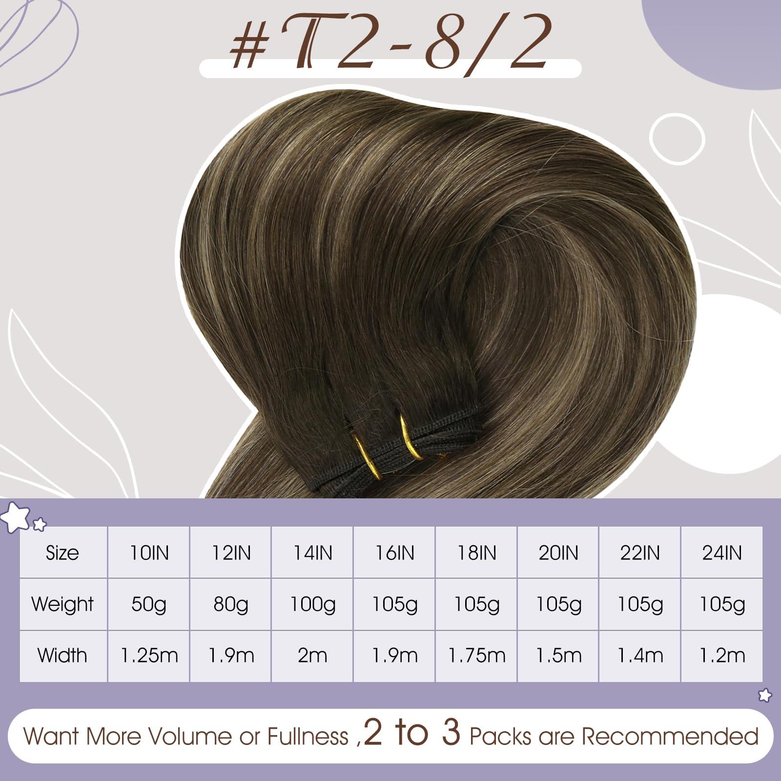 Full Shine Full Shine 24 Inch Hair Extensions Real Human Hair Weft Hair Extensions Balayage Sew in Hair Extensions Real Human Hair Weft Extensions