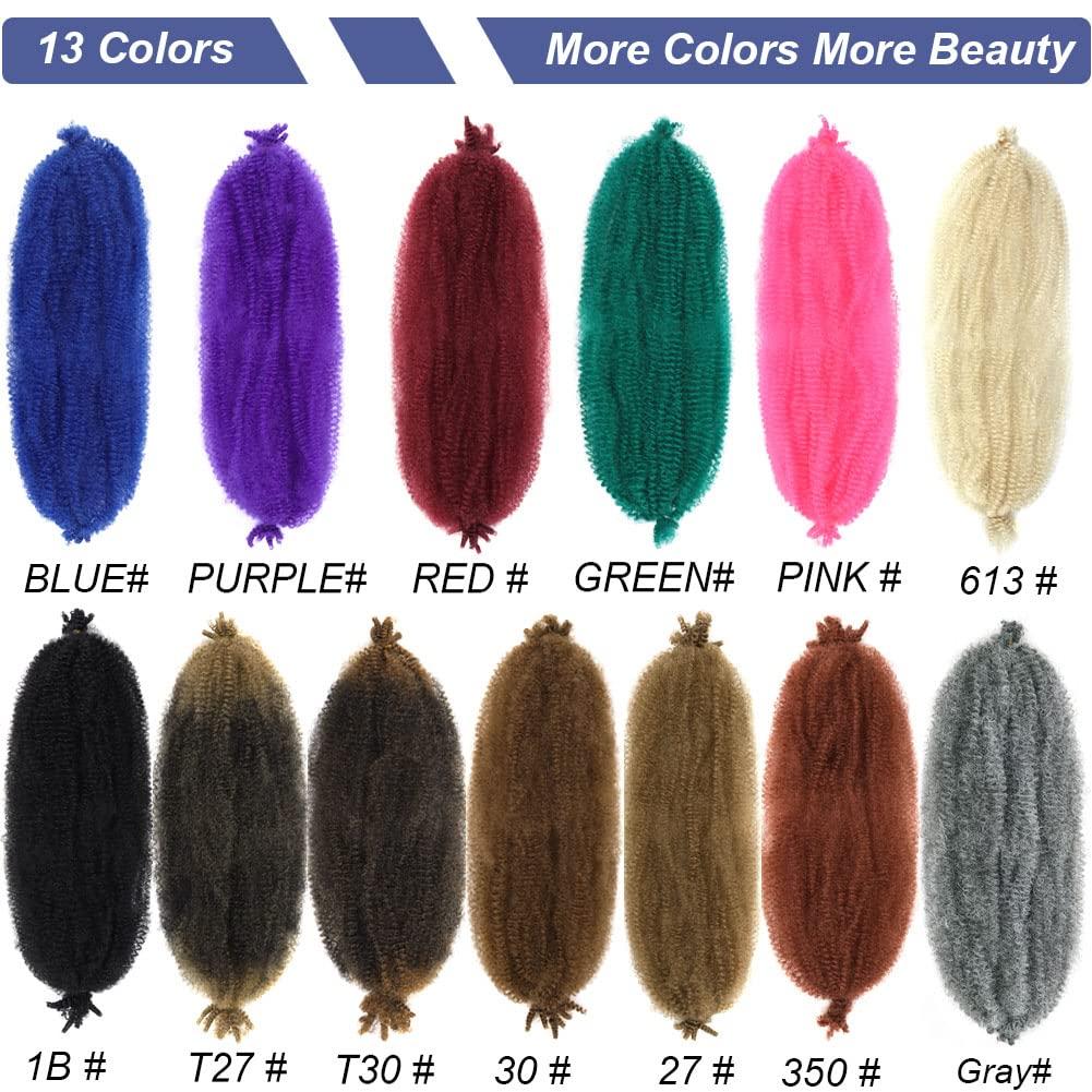 BAOTA BAOTA Marley Twist Braiding Hair 16 Inch Cuban Twist Hair Afro Twist Marley Hair Pre-Separated Braiding Hair Pre Fluffed Kinky Twist Wrapping Hair Extensions