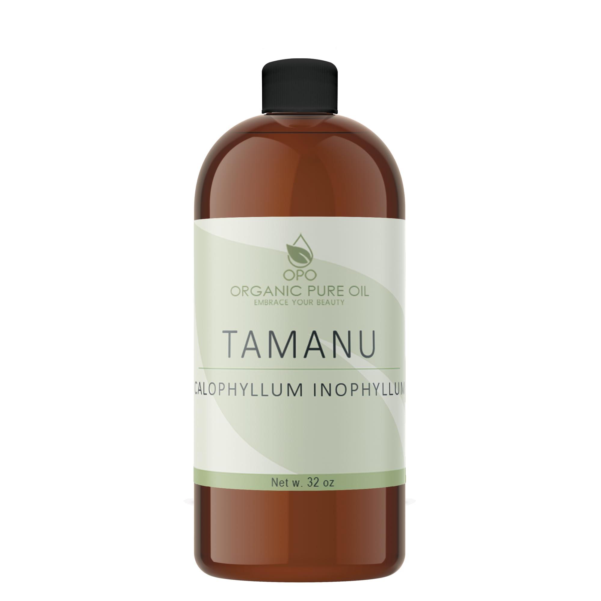 OPO Tamanu Oil - Pure, Natural, Unrefined, Non-GMO, Cold Pressed, Nut Carrier Oil for Skin, Hair, Nails, Body, Face, DIY, Cosmetic - 32 oz - Hydrating, Moisturizing