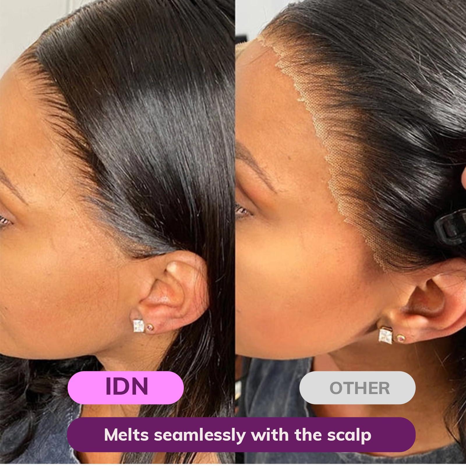 IDN BEAUTY IDN BEAUTY SKINLIKE REAL HD 13x6 Lace Frontal 14 Inch Body Wave Closure Bleached Single Knots HD Frontal Skinlike Ultra-thin Frontal HD Lace Closure Virgin Human Hair 0.1 mm Pre Plucked Hairline