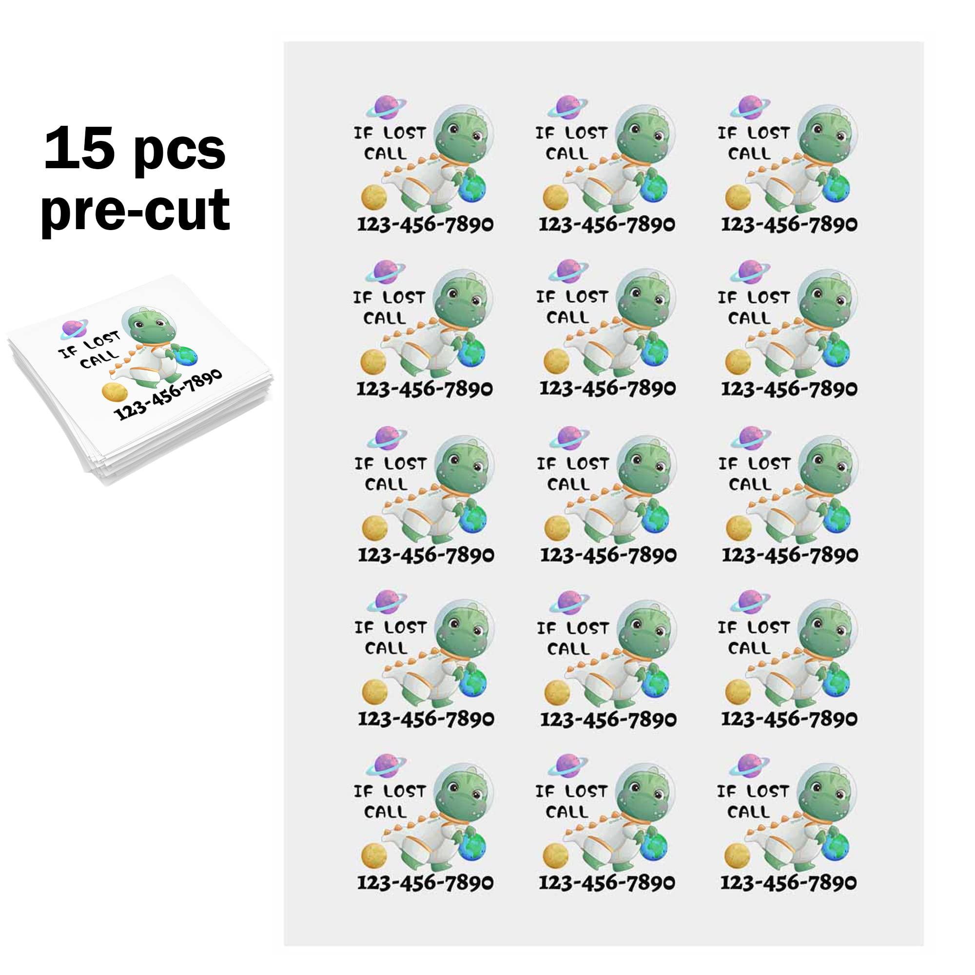 Artsadd Custom Temporary Tattoos Kids,If Lost Please Call Fake Realistic Tattoos Astranaut Dinosaur 22 inches 15pcs