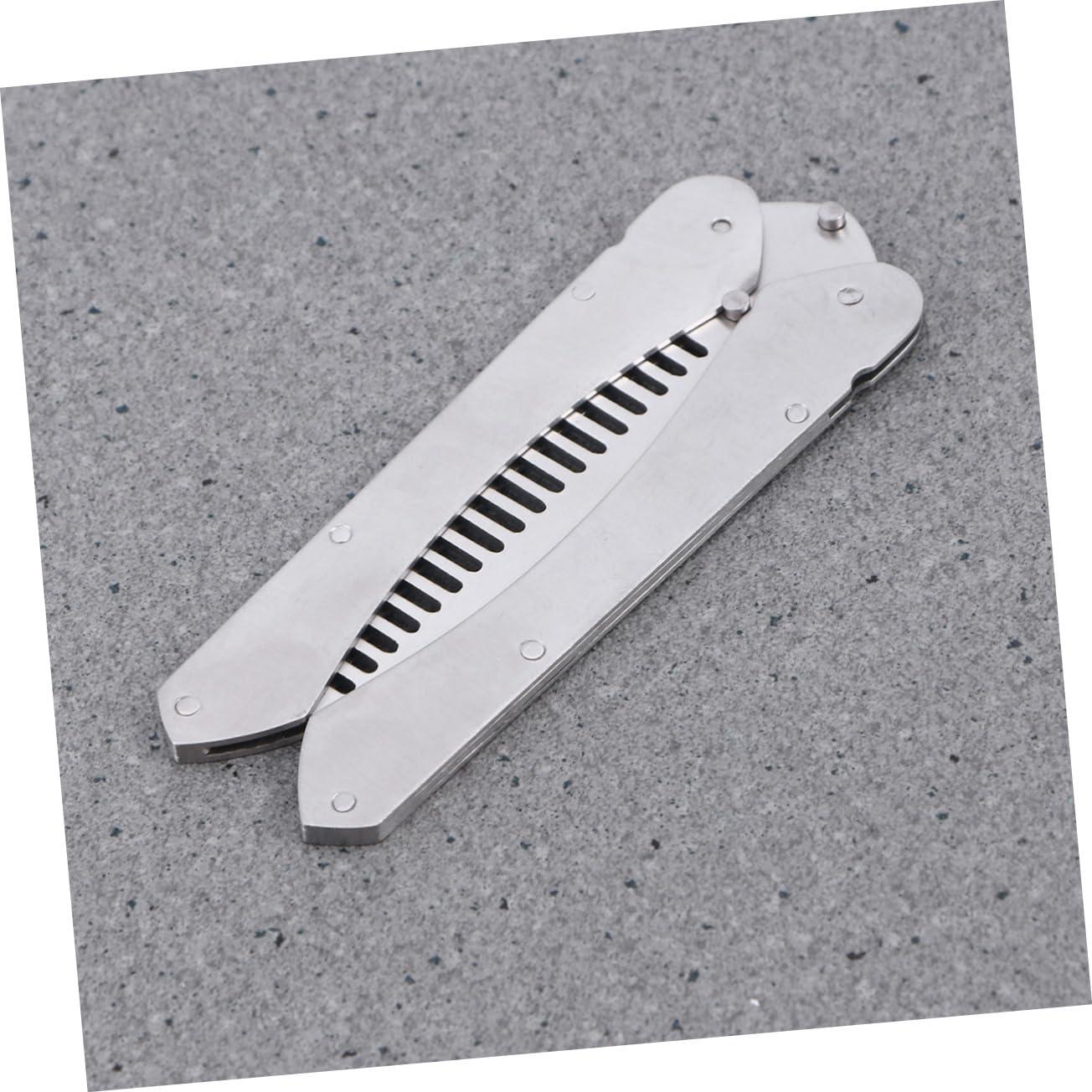 Hemoton Hemoton Men\'s Stainless Steel Mustache Styling Brush Hair Comb for Men Beard and Mustache Combs Set Anti-Static Portable Folding Tool for Home and Salons