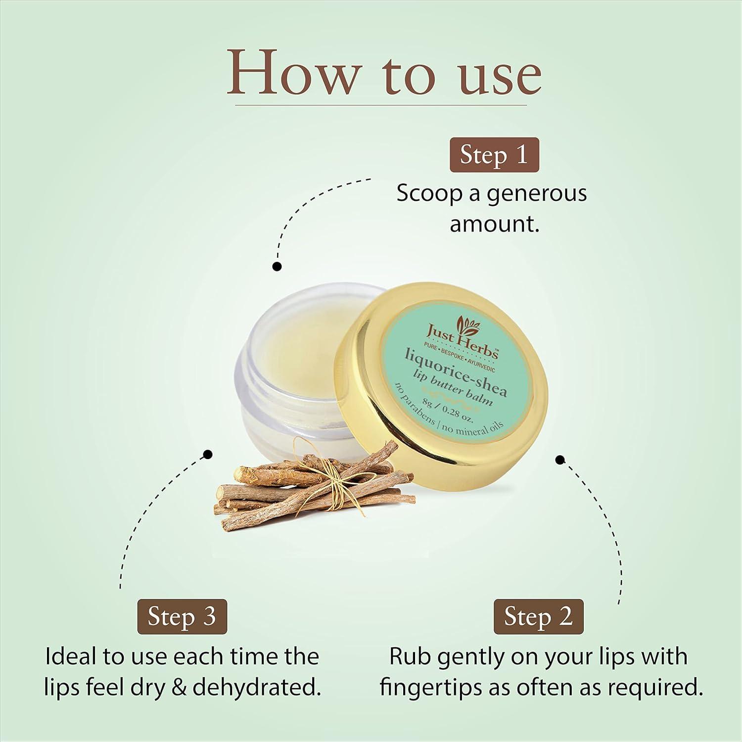 Ju.st He.rbs Ju.st He.rbs Liquorice Shea Lip Butter Balm, 8g Transparent