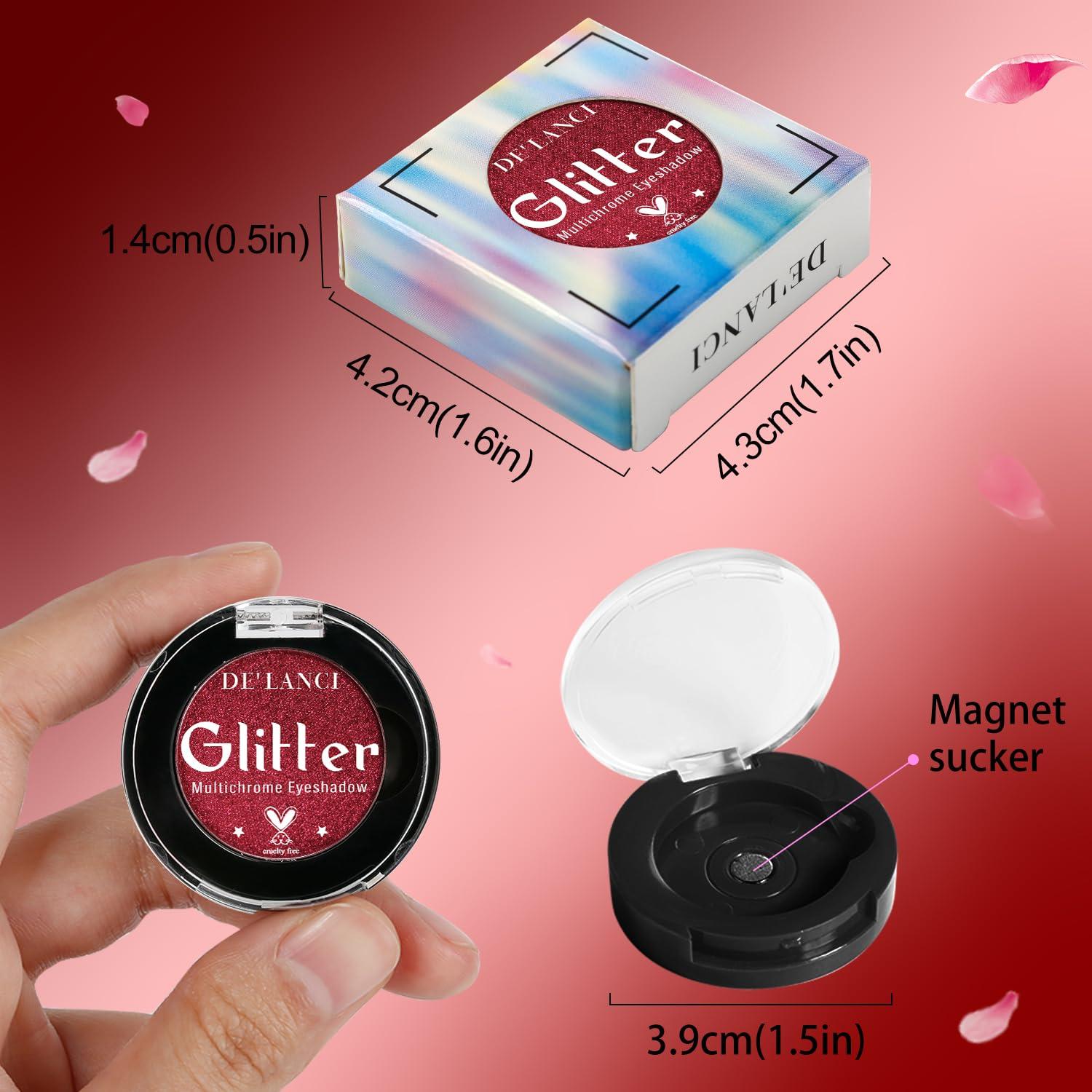 Afflano Afflano Multichrome Green Red Eyeshadow 2Pcs., Highly Pigmented Multichrome Eyeshadow Palette, Color Changing Forest Green Glitter Eyeshadow, Dark Red Makeup Eye Shadow, Multi-Dimensional Eyes Look