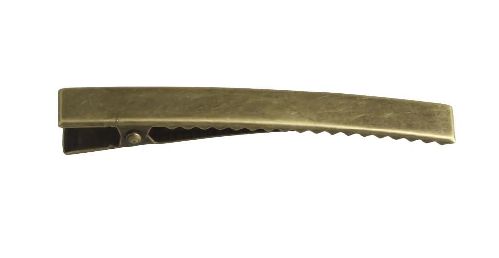 MAHAVIMOKSA MAHAVIMOKSA 30pcs Antique Bronze Flat Surface Single Prong Alligator Hair Clips for DIY Craft Hair Clip Making (80mm/3.15\")