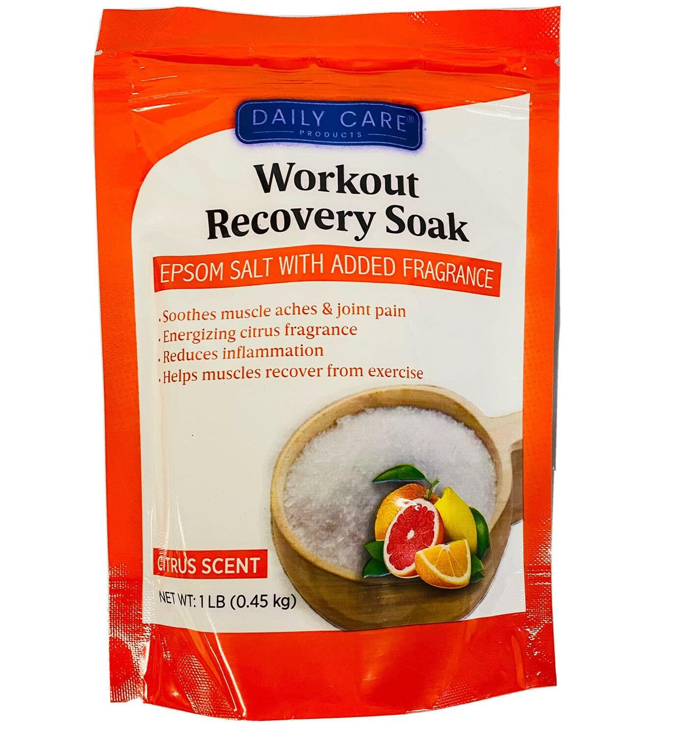 Daily Care Post Workout Recovery Magnesium Bath & Foot Soak Epsom Salt Citrus Reduce Inflammation Soothe Muscles - 2lbs