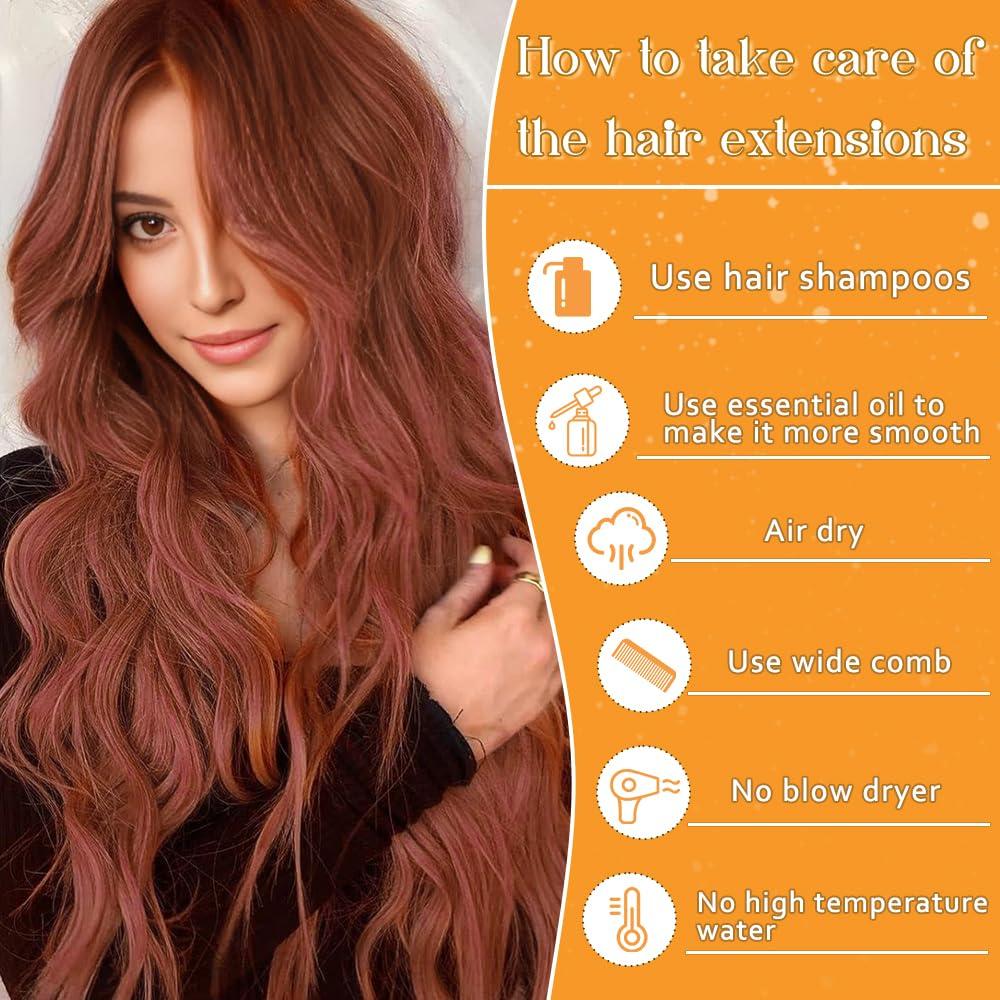 YDDM Tape in Hair Extensions Human Hair, Copper 20pcs 18 Inch Tape Ins for Women Human Hair Extensions Tape in Straight Seamless Skin Weft Remy Tape in Hair Extensions (350#, 18 Inch)