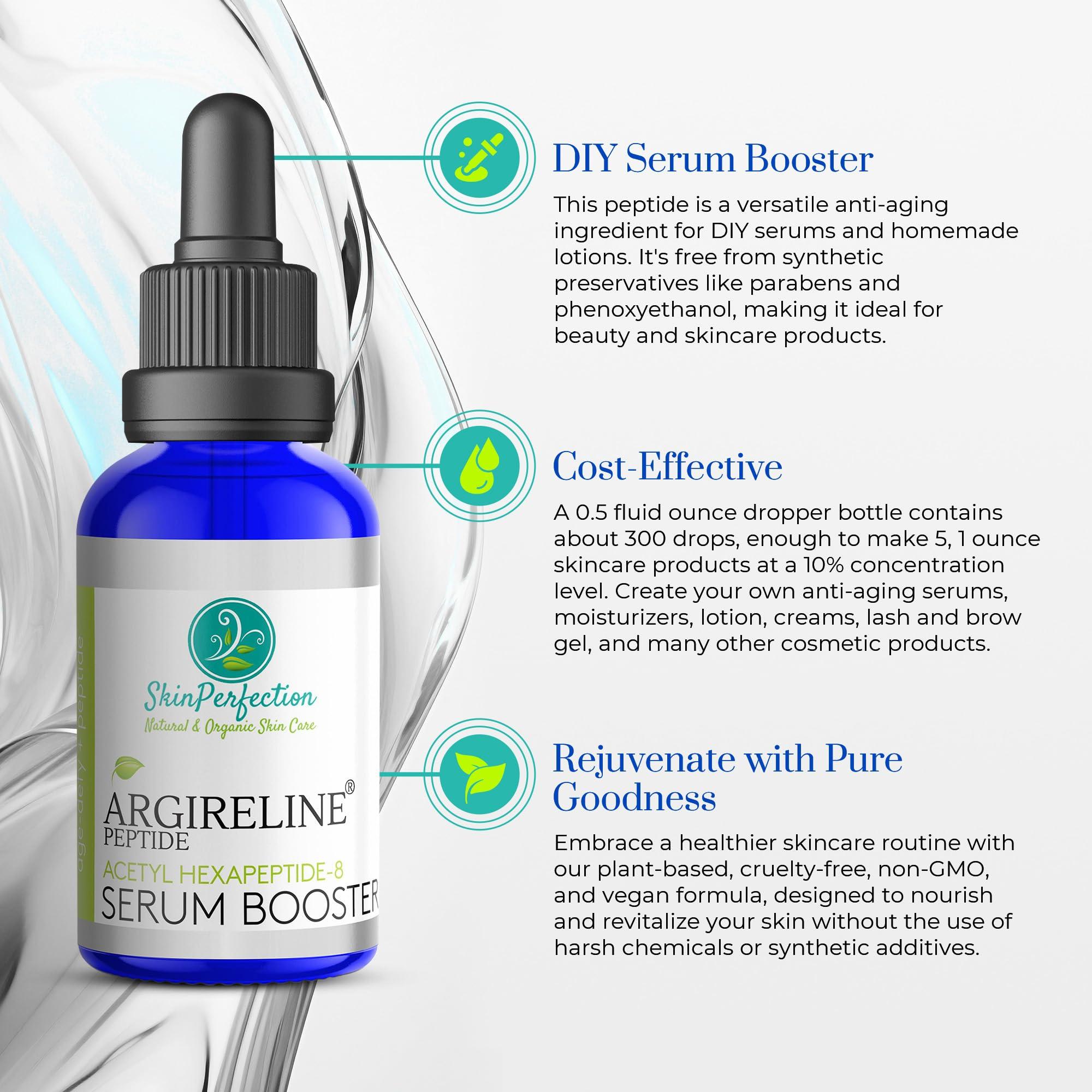 Skin Perfection Skin Perfection Argireline Serum - Peptides Serum for Face with Acetyl Hexapeptide-8 for Fine Lines & Wrinkles - Diy Anti Aging Argireline Booster Solution Mix with Any Skincare Products 0.5oz