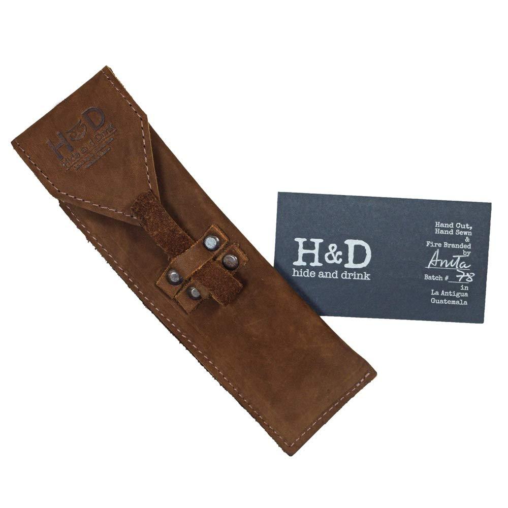 Hide & Drink Hide & Drink Rustic Leather Straight Razor Case Handmade (Swayze Suede)