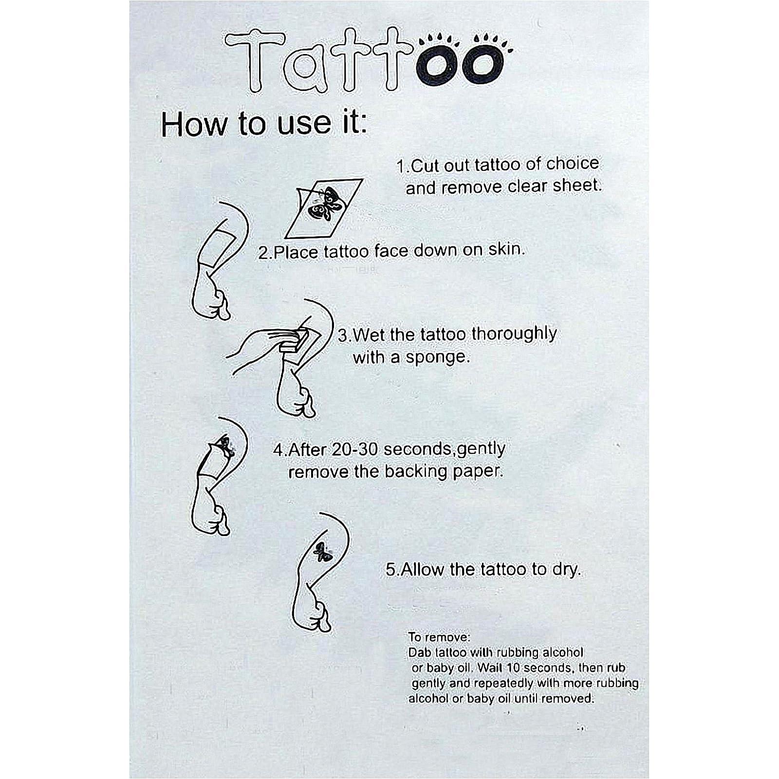 MapofBeauty MapofBeauty 2 pcs Black Butterfly Heart-shaped Flower Prints Temporary Waterproof Tattoo Sticker