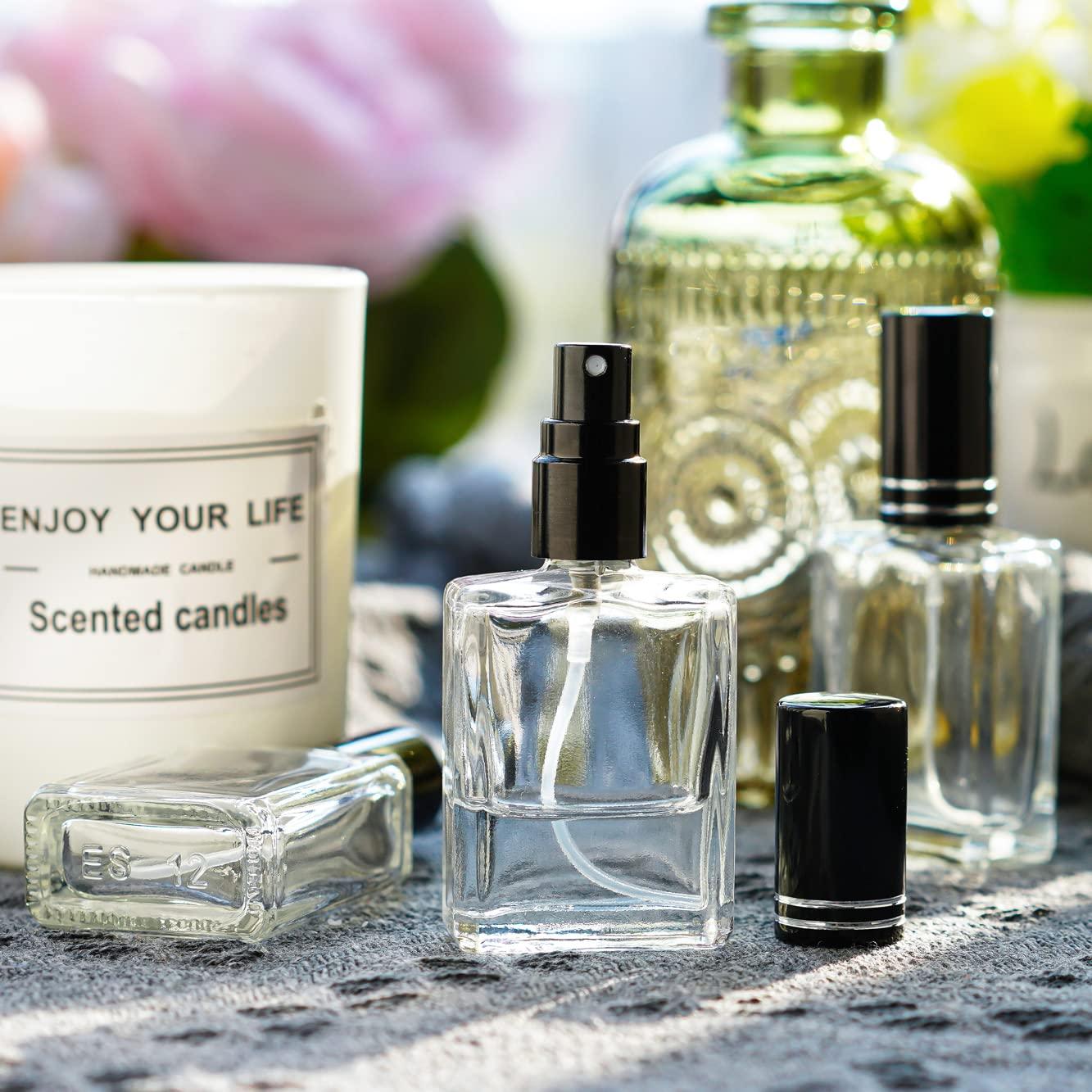 YU FENG YU FENG 12pcs Clear Refillable Perfume Bottle 15ml Portable Square Empty Glass Perfume Atomizer Bottle For Travel