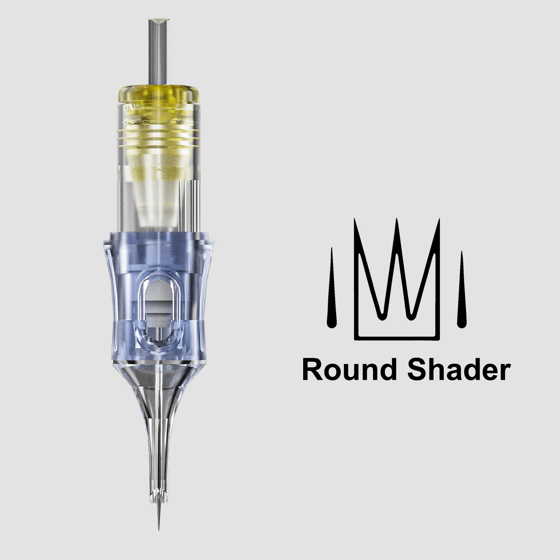 BRONC BRONC 50PCS Tattoo Cartridge Needles 1203RS - 3RS #12 Standard 0.35mm 3 Round Shader Disposable Tattoo Needles for Rotary Tattoo Machines