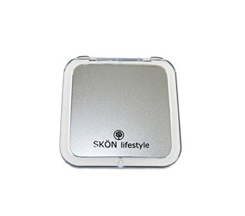SKÖN lifestyle SKÖN lifestyle Missy 15X/1X Personal Compact Mirror - Powerful 15X magnification & traditional 1X mirror, Full 180 degree opening, Effortless magnetic closure and opening- Metallic Silver