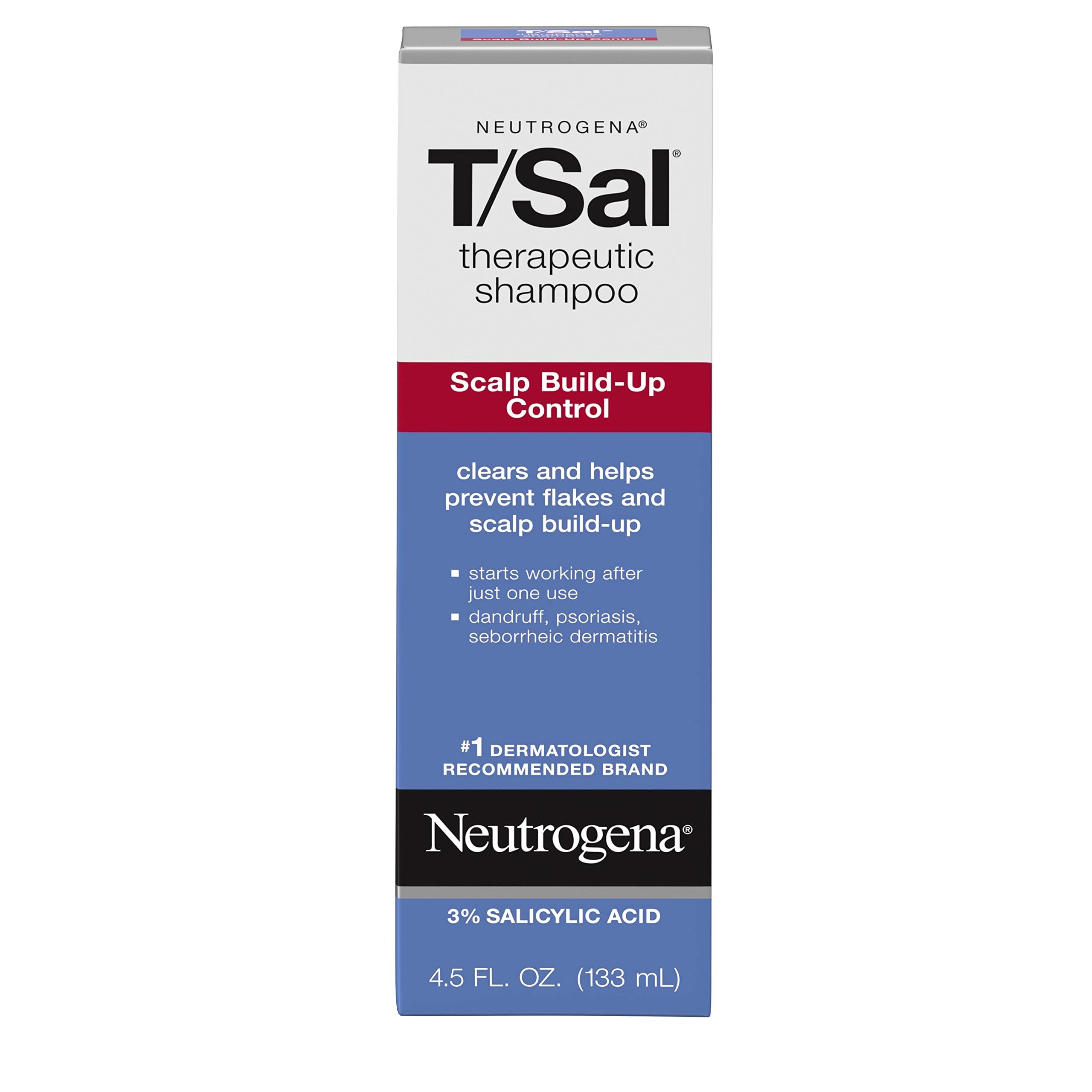 Neutrogena Neutrogena T/Sal Therapeutic Scalp Shampoo for Scalp Build-Up Control with 3% Salicylic Acid, Scalp Treatment for Dandruff, Scalp Psoriasis & Seborrheic Dermatitis Relief, 4.5 fl. oz (Pack of 6)