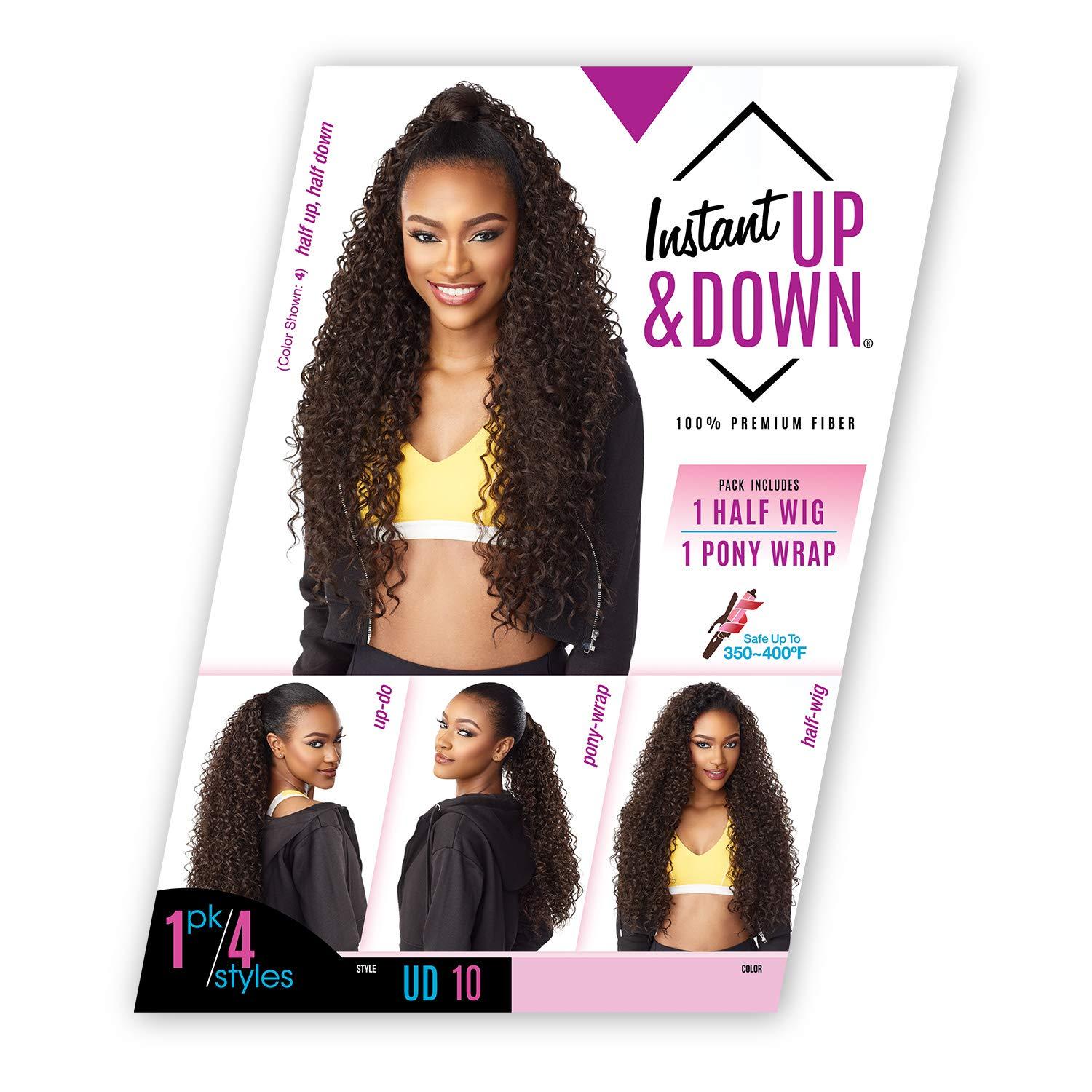 Sensationnel Sensationnel Instant updown halfwig pony - IUD 10 4 style in 1 half wig and pony drawstring (2 DARKBROWN)