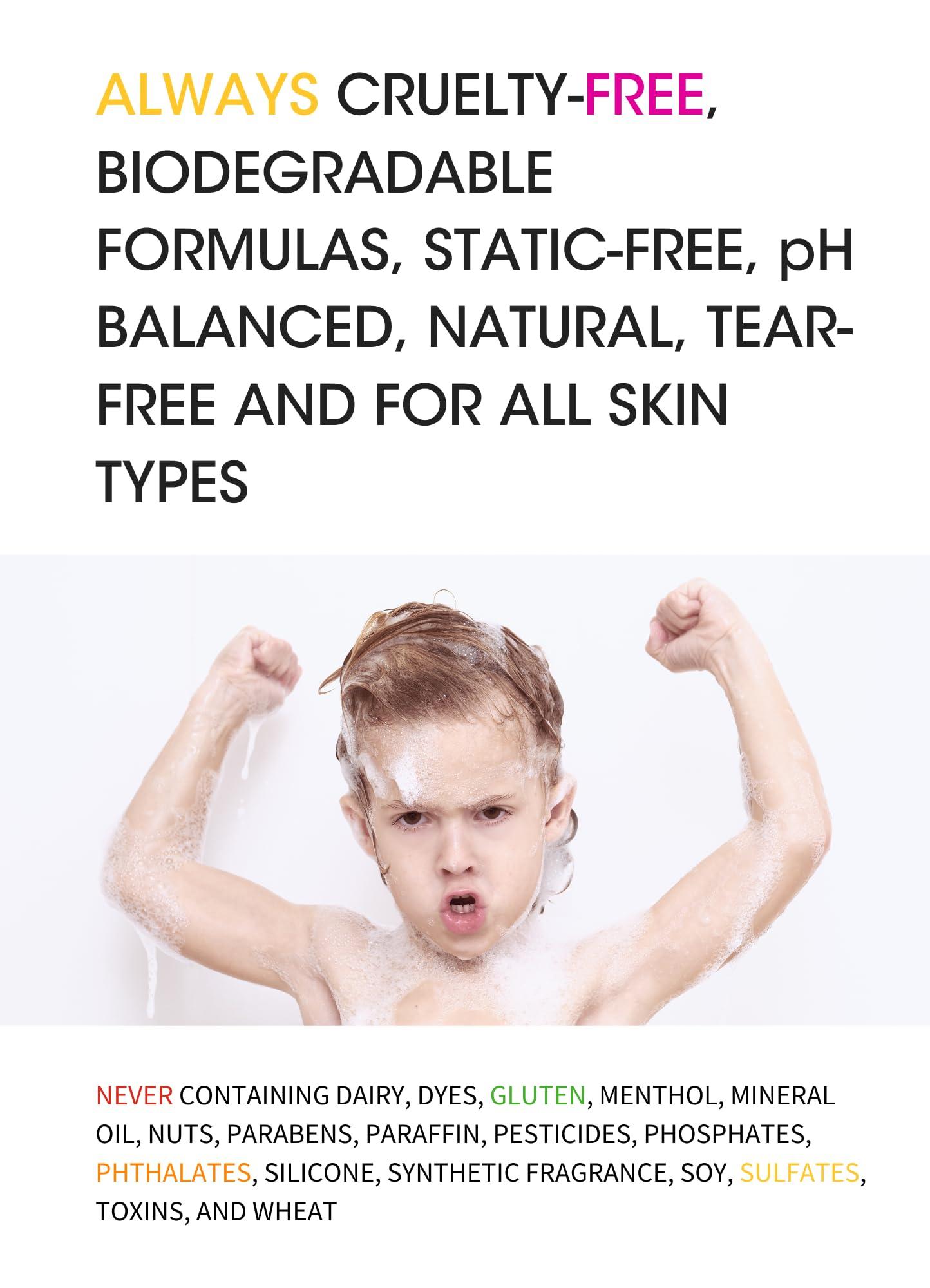 Clean Kids Naturally Clean Kids Naturally Tropical Orange Burst Shampoo, All-Natural, Gluten-free, Vegan, and Cruelty-free, Paraben-free, 16 oz, EWG Verified (1 Bottle)