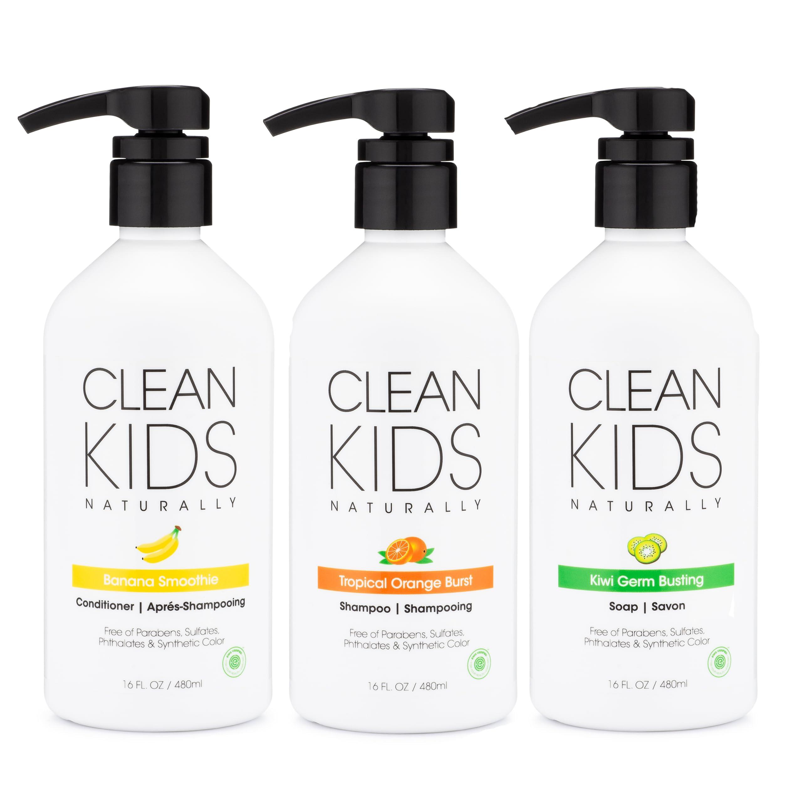 Gabriel Cosmetics Clean Kids Naturally Bath Sets (Shampoo, Conditioner, & Hand Soap)