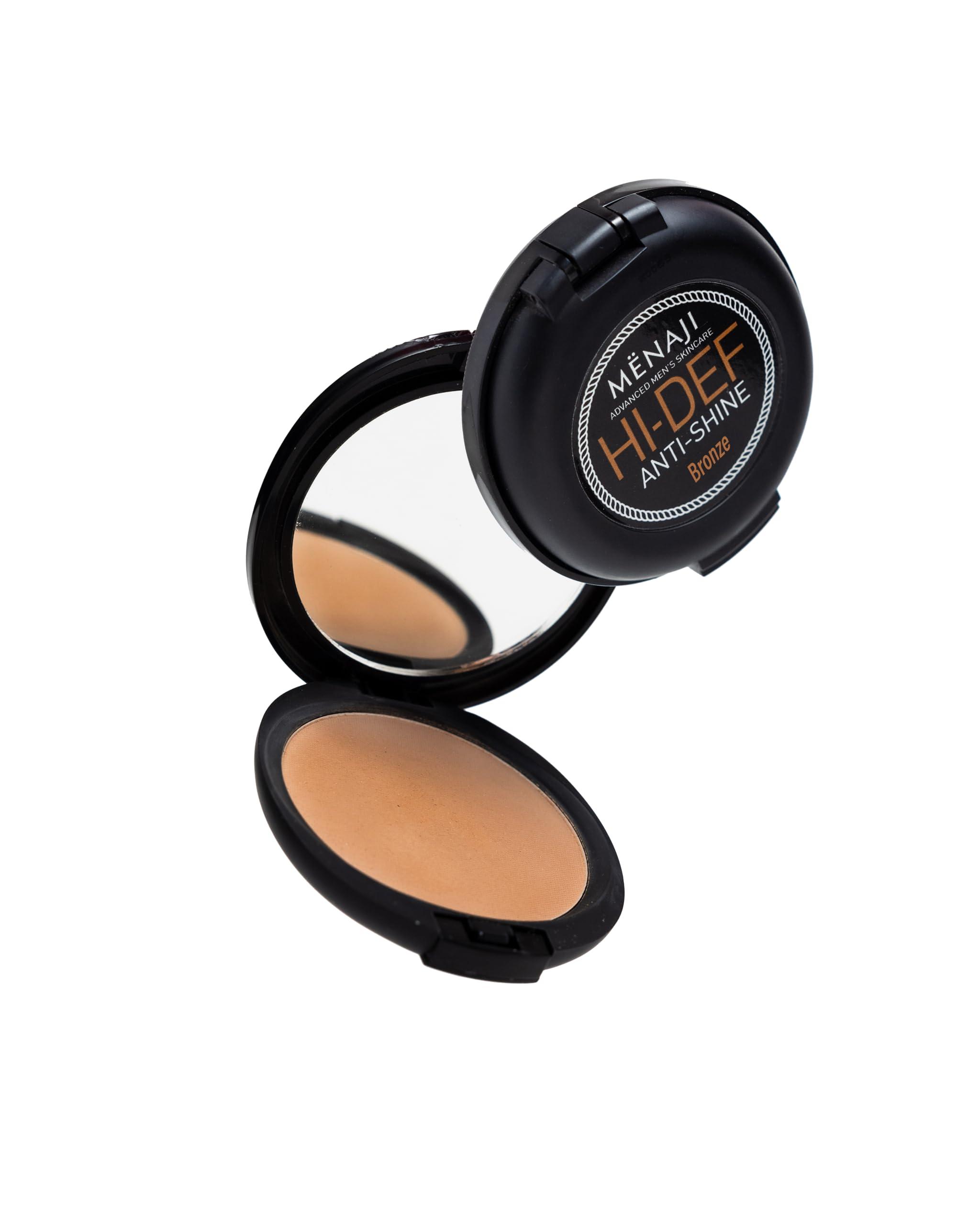 Menaji MNAJI Anti-Shine Powder (HDPV) - Anti-Shine Face Make-Up for Men - Natural Looking Makeup - Mens Cosmetics - Bronze
