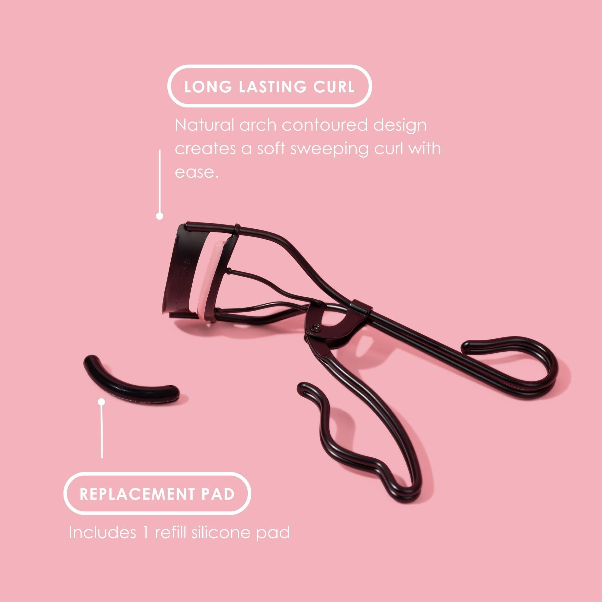JAPONESQUE JAPONESQUE Professional Volumizing Lash Curler for Natural & False Lashes on Most Eye Shapes and Large Eyes, 1 Refill Pad, Holds Curl up to 8 Hours