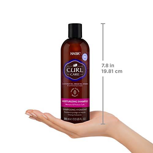 HASK HASK CURL CARE Shampoo + Conditioner Set Coconut and Argan Oil, for Curly Hair Types, Vegan, Color Safe, Gluten-Free, Sulfate-Free, Paraben-Free, Cruelty-Free - 1 Shampoo and 1 Conditioner