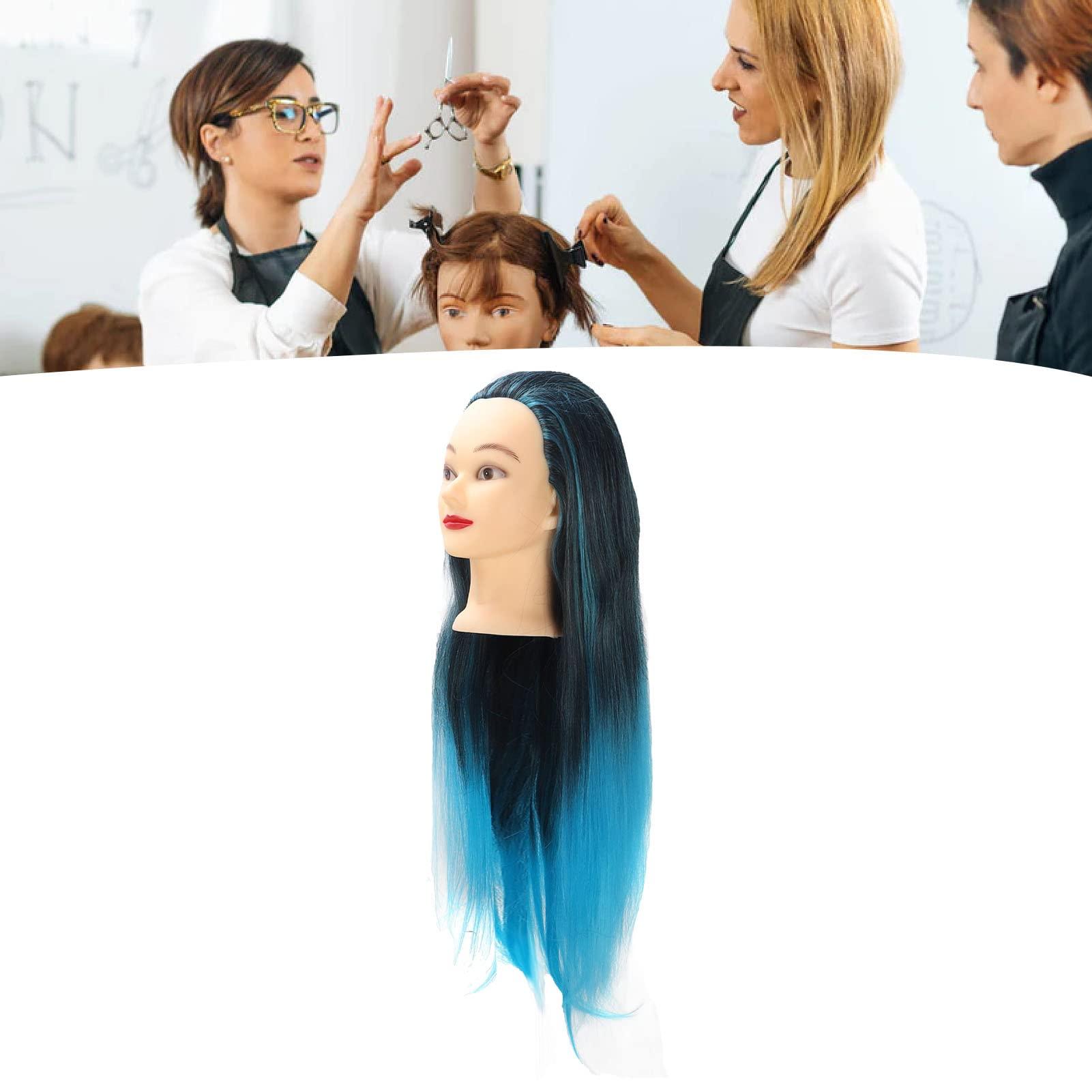 TITA-DONG Hair Mannequin Head, Hair Styling Training Head, Hair Styling Practice Head, Manikin Cosmetology Doll Head, Colorful Hair Braiding Practice Hairdressing Mannequin Head for Salon