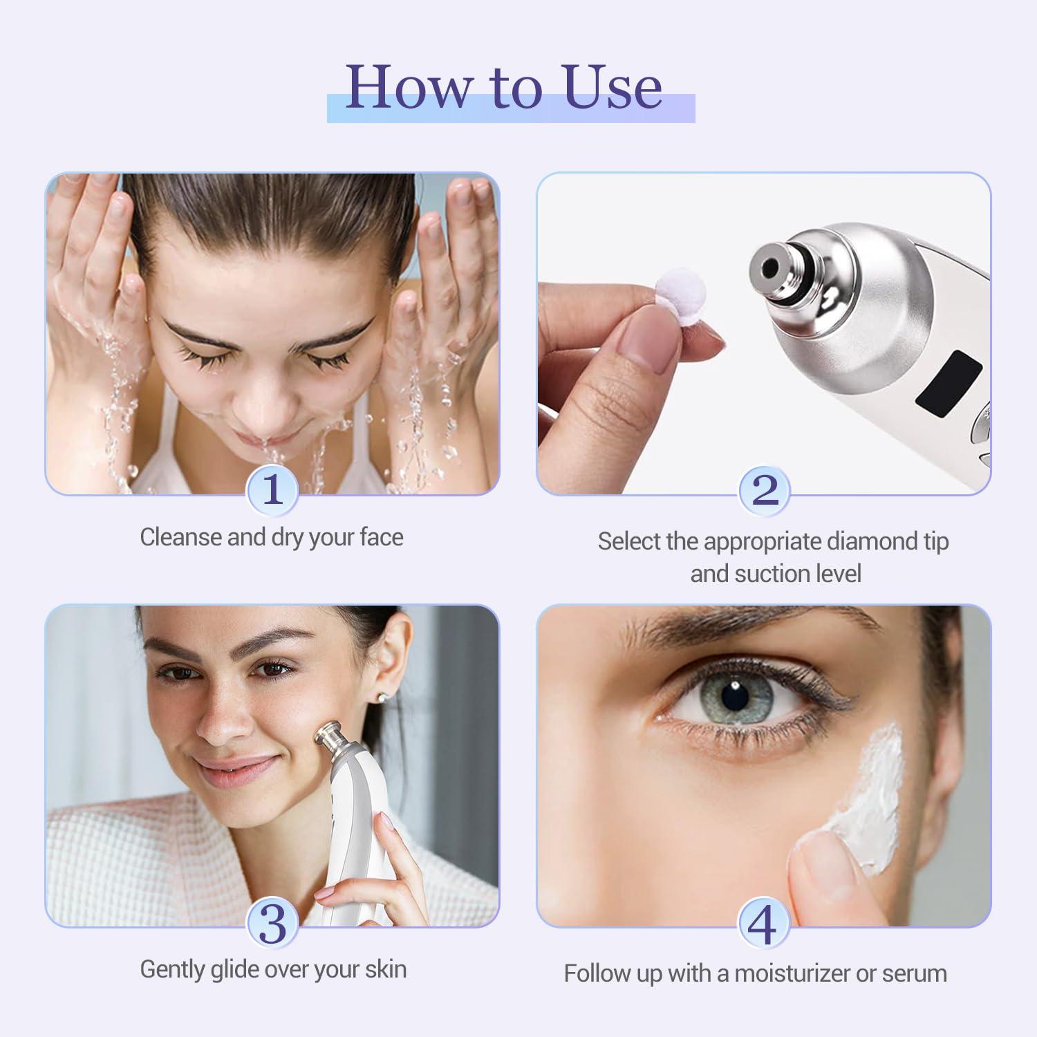 UNOISETION UNOISETION 3 in 1 Microdermabrasion Machine and Portable Dermabrasion Machine for Home and Travel
